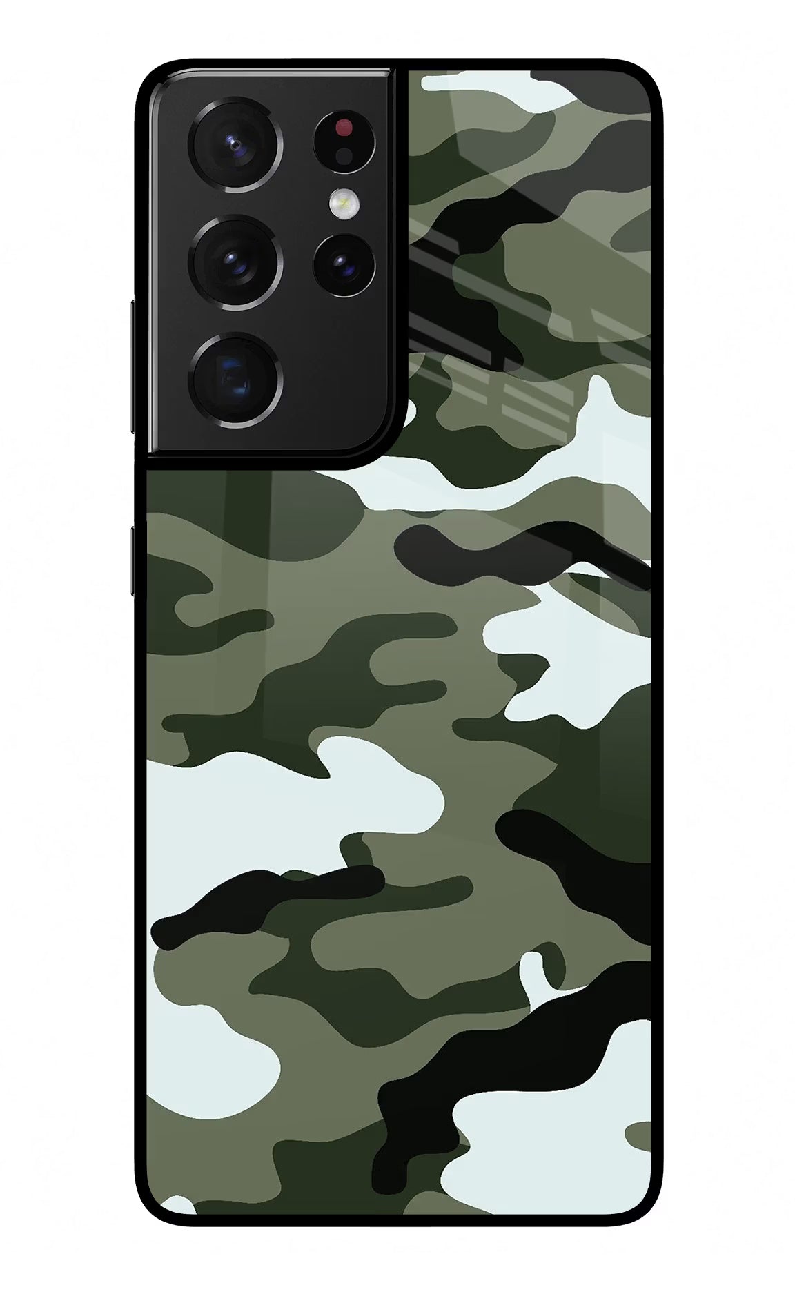 Camouflage Samsung S21 Ultra Back Cover - Camouflage Samsung S21 Ultra Glass Case Back Cover by Casekaro Camouflage Samsung S21 Ultra Glass Case Back Cover by Casekaro
