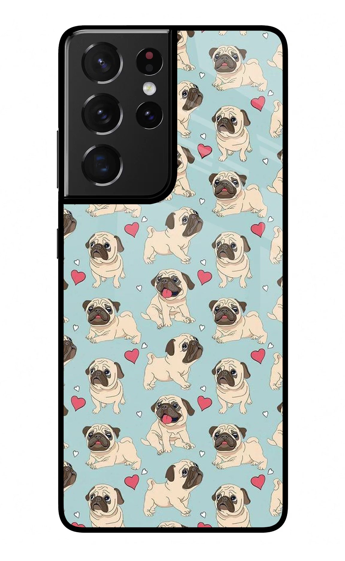 Pug Dog Samsung S21 Ultra Back Cover - Pug Dog Samsung S21 Ultra Glass Case Back Cover by Casekaro Pug Dog Samsung S21 Ultra Glass Case Back Cover by Casekaro