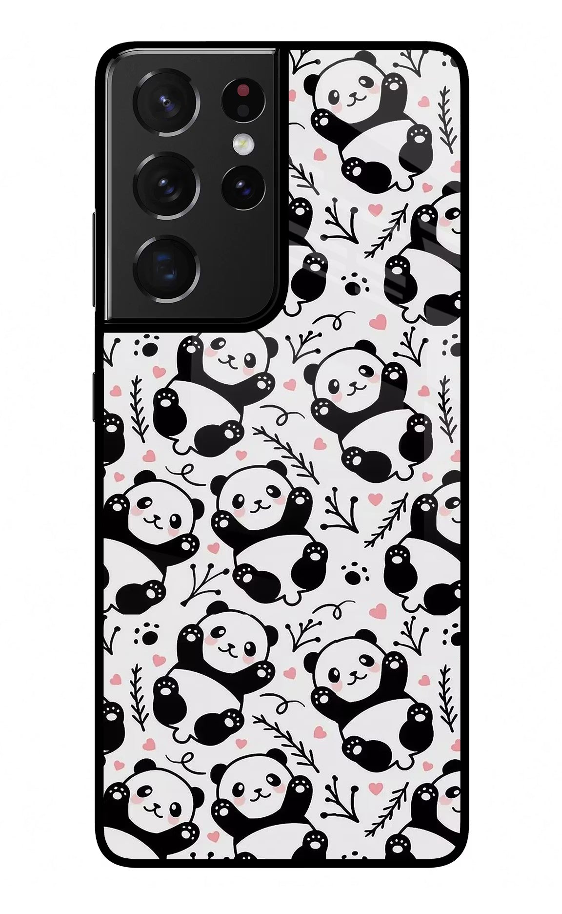 Cute Panda Samsung S21 Ultra Back Cover - Cute Panda Samsung S21 Ultra Glass Case Back Cover by Casekaro Cute Panda Samsung S21 Ultra Glass Case Back Cover by Casekaro