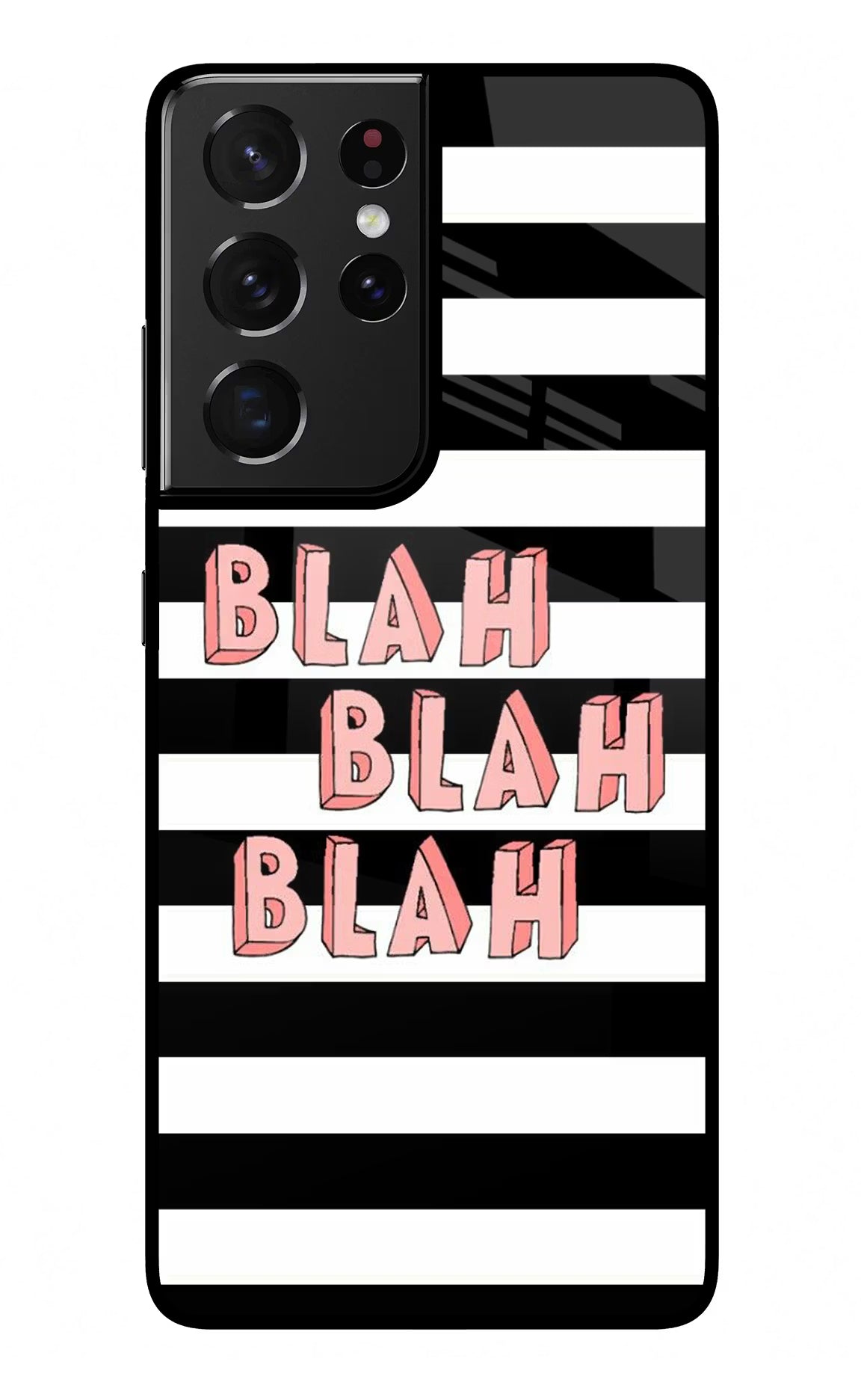 Blah Blah Blah Samsung S21 Ultra Back Cover - Blah Blah Blah Samsung S21 Ultra Glass Case Back Cover by Casekaro Blah Blah Blah Samsung S21 Ultra Glass Case Back Cover by Casekaro