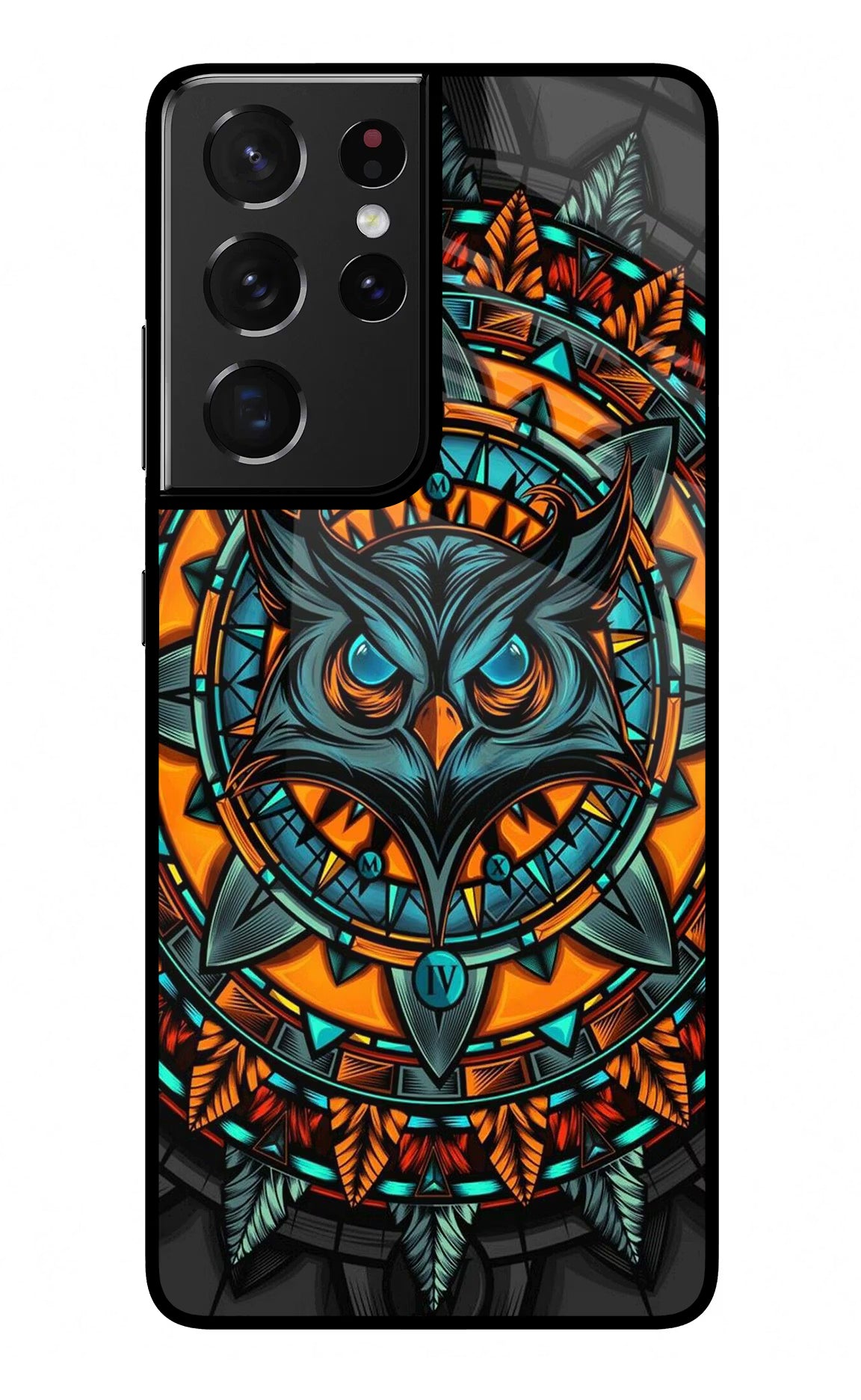 Angry Owl Art Samsung S21 Ultra Back Cover - Angry Owl Art Samsung S21 Ultra Glass Case Back Cover by Casekaro Angry Owl Art Samsung S21 Ultra Glass Case Back Cover by Casekaro