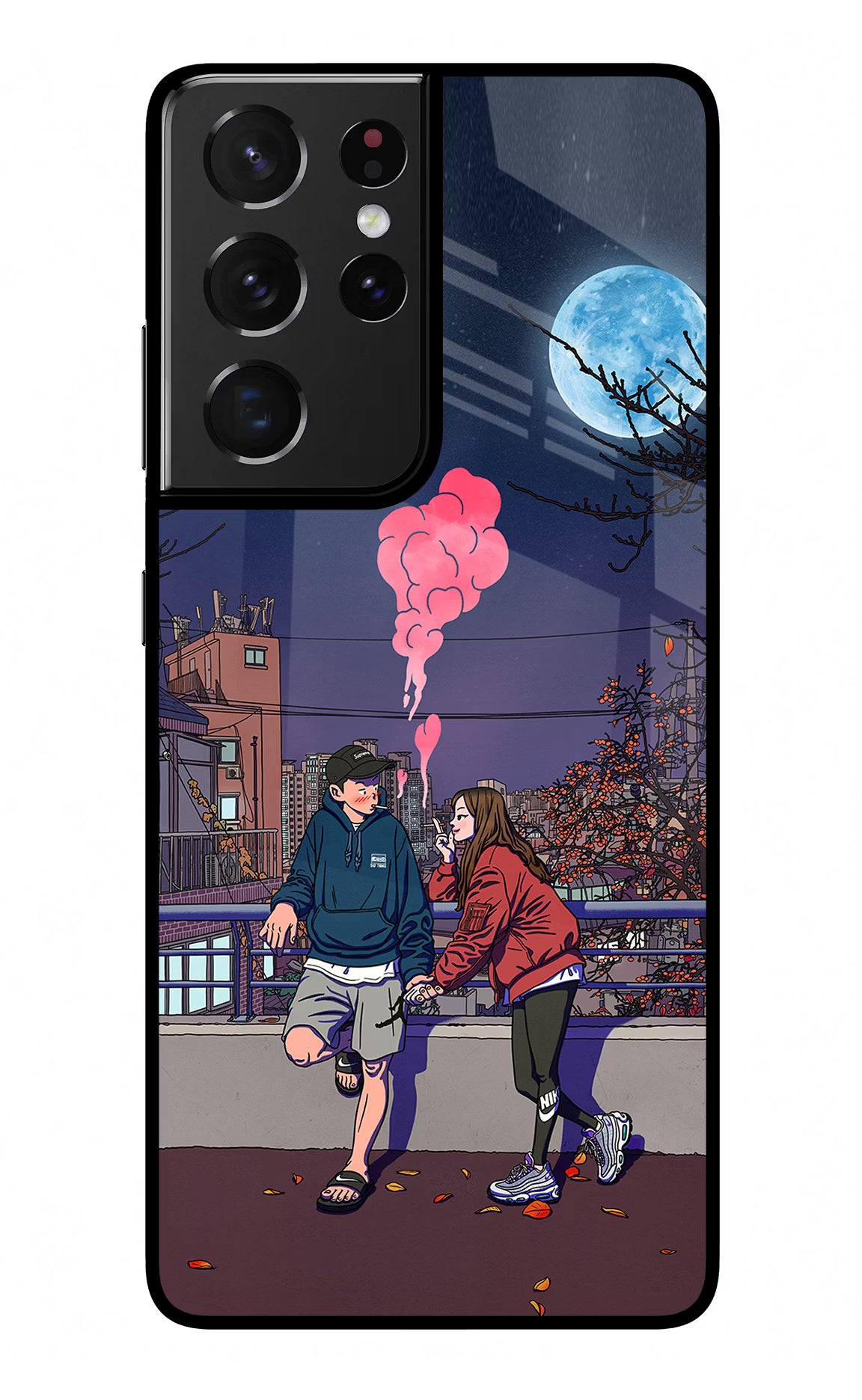 Chilling Couple Samsung S21 Ultra Back Cover - Chilling Couple Samsung S21 Ultra Glass Case Back Cover by Casekaro Chilling Couple Samsung S21 Ultra Glass Case Back Cover by Casekaro