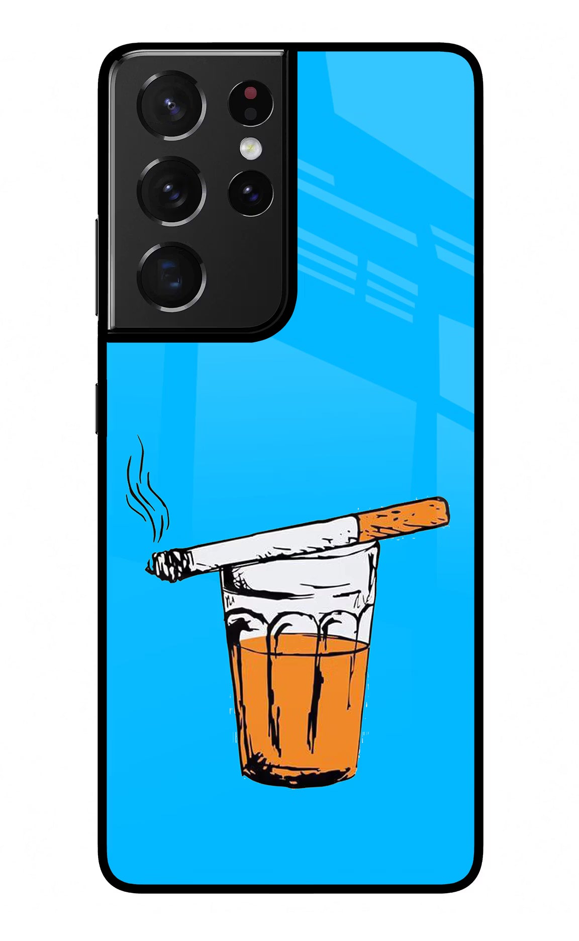 Chai Sutta Samsung S21 Ultra Back Cover - Chai Sutta Samsung S21 Ultra Glass Case Back Cover by Casekaro Chai Sutta Samsung S21 Ultra Glass Case Back Cover by Casekaro