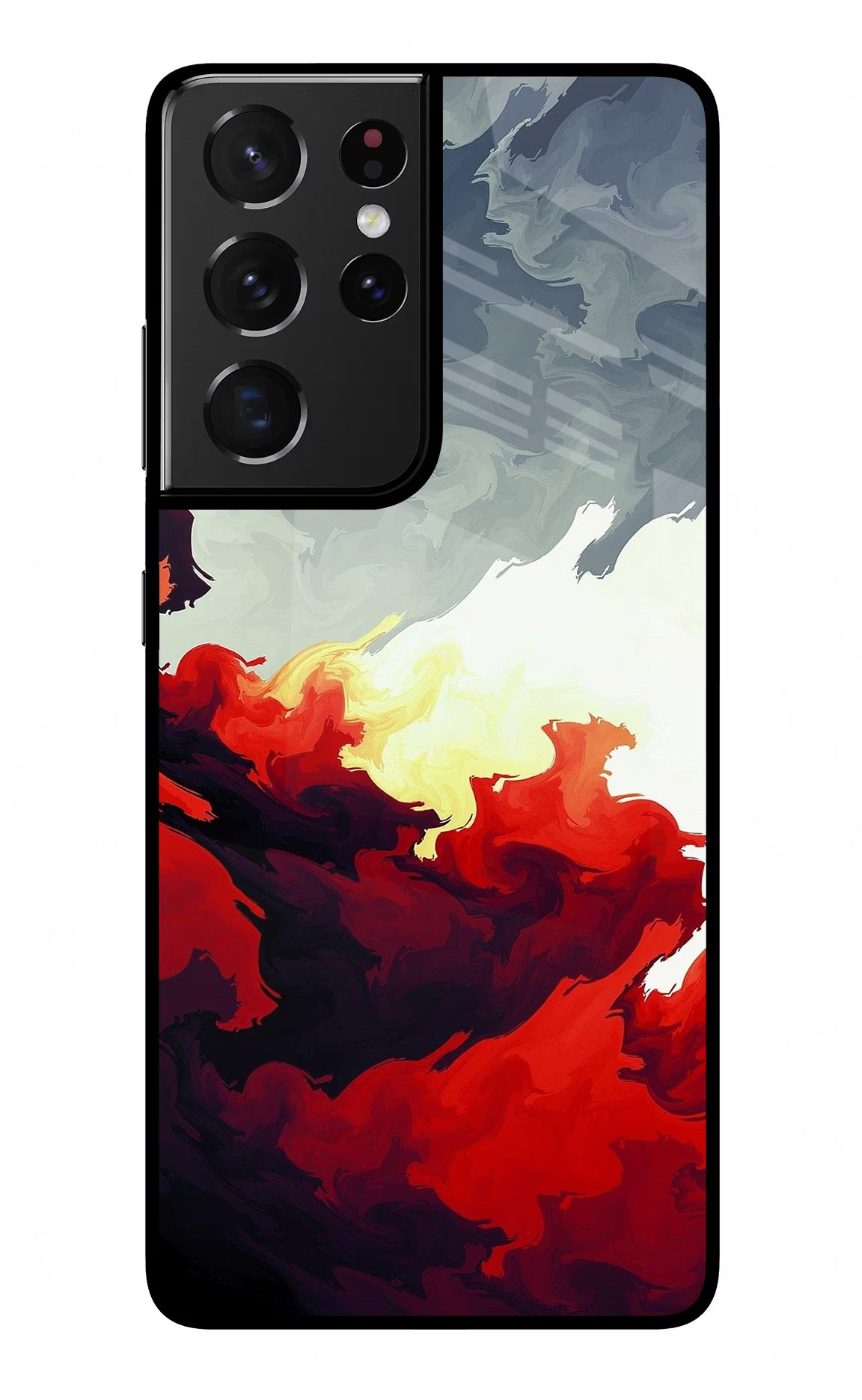 Fire Cloud Samsung S21 Ultra Back Cover - Fire Cloud Samsung S21 Ultra Glass Case Back Cover by Casekaro Fire Cloud Samsung S21 Ultra Glass Case Back Cover by Casekaro