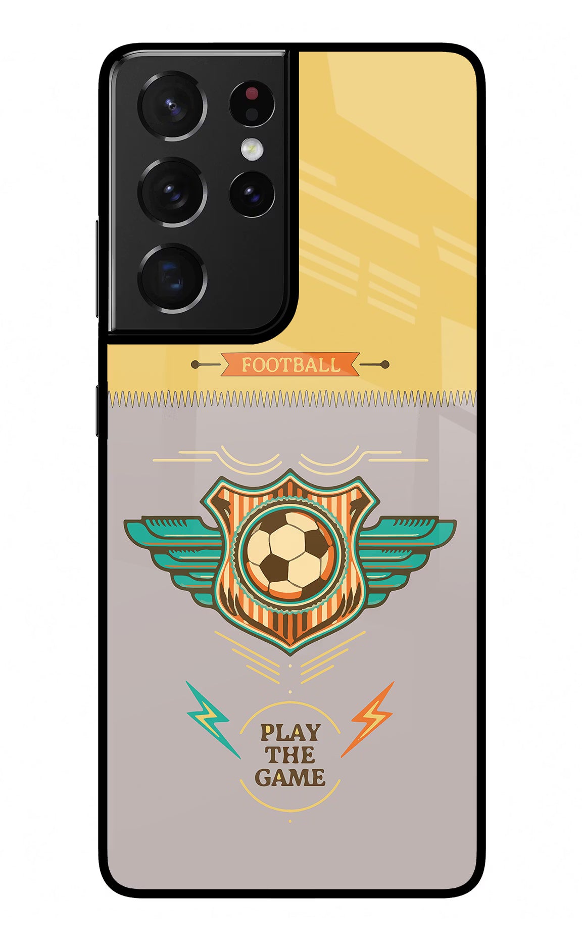 Football Samsung S21 Ultra Back Cover - Football Samsung S21 Ultra Glass Case Back Cover by Casekaro Football Samsung S21 Ultra Glass Case Back Cover by Casekaro