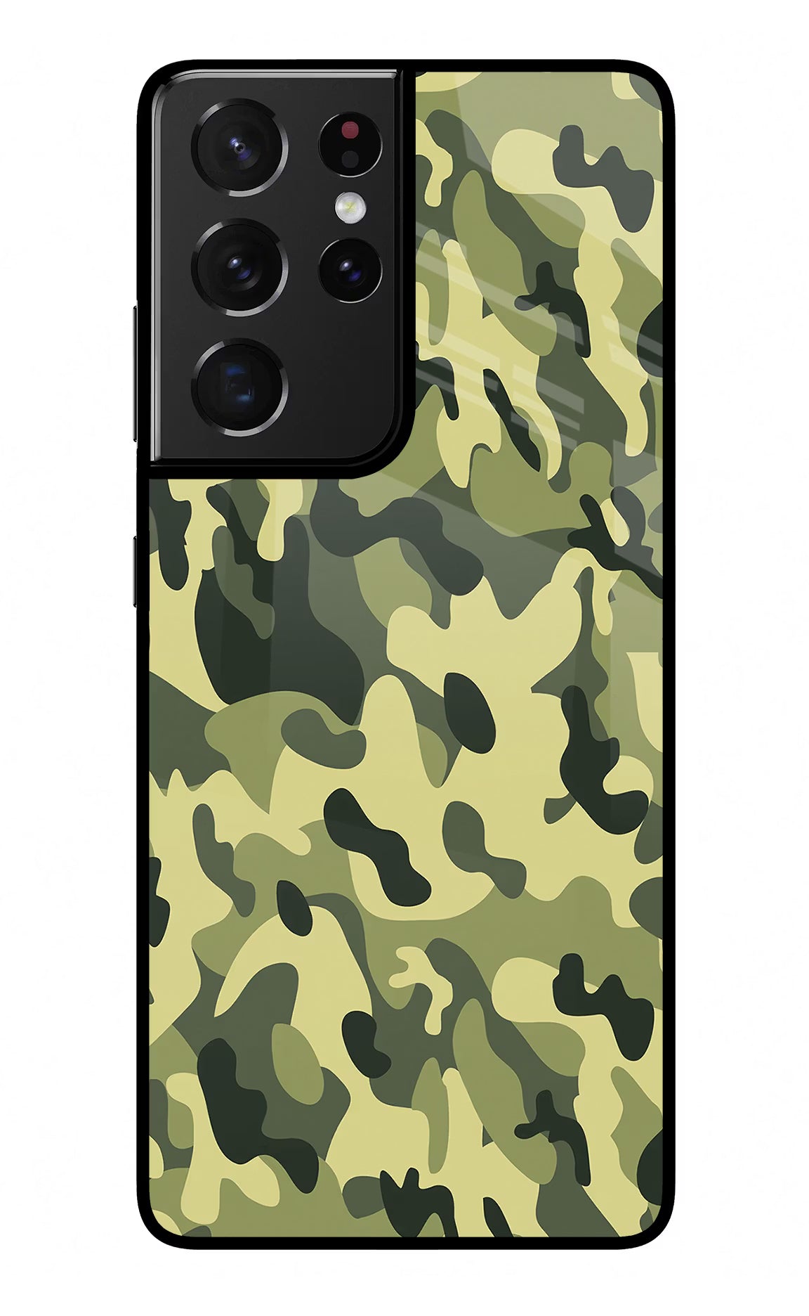 Camouflage Samsung S21 Ultra Back Cover - Camouflage Samsung S21 Ultra Glass Case Back Cover by Casekaro Camouflage Samsung S21 Ultra Glass Case Back Cover by Casekaro