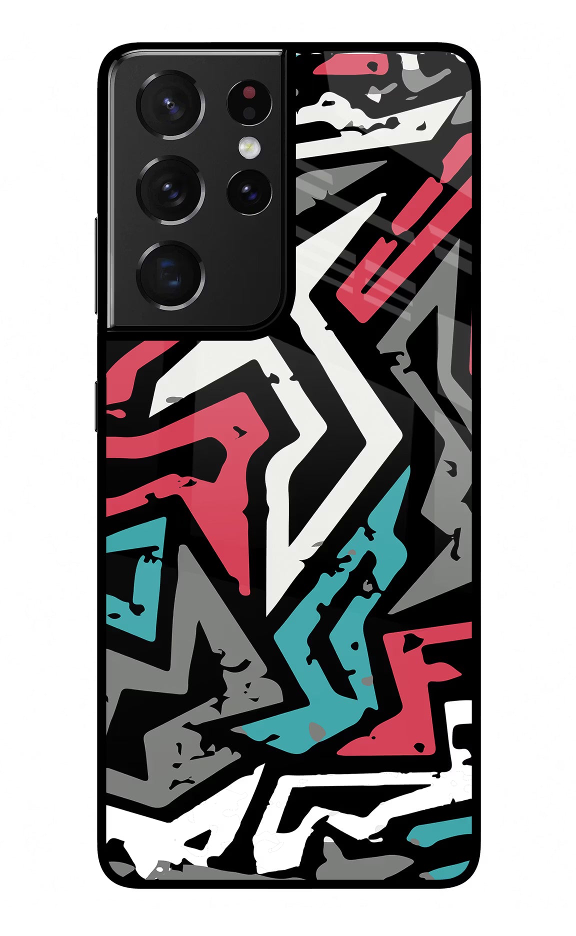 Geometric Graffiti Samsung S21 Ultra Back Cover - Geometric Graffiti Samsung S21 Ultra Glass Case Back Cover by Casekaro Geometric Graffiti Samsung S21 Ultra Glass Case Back Cover by Casekaro