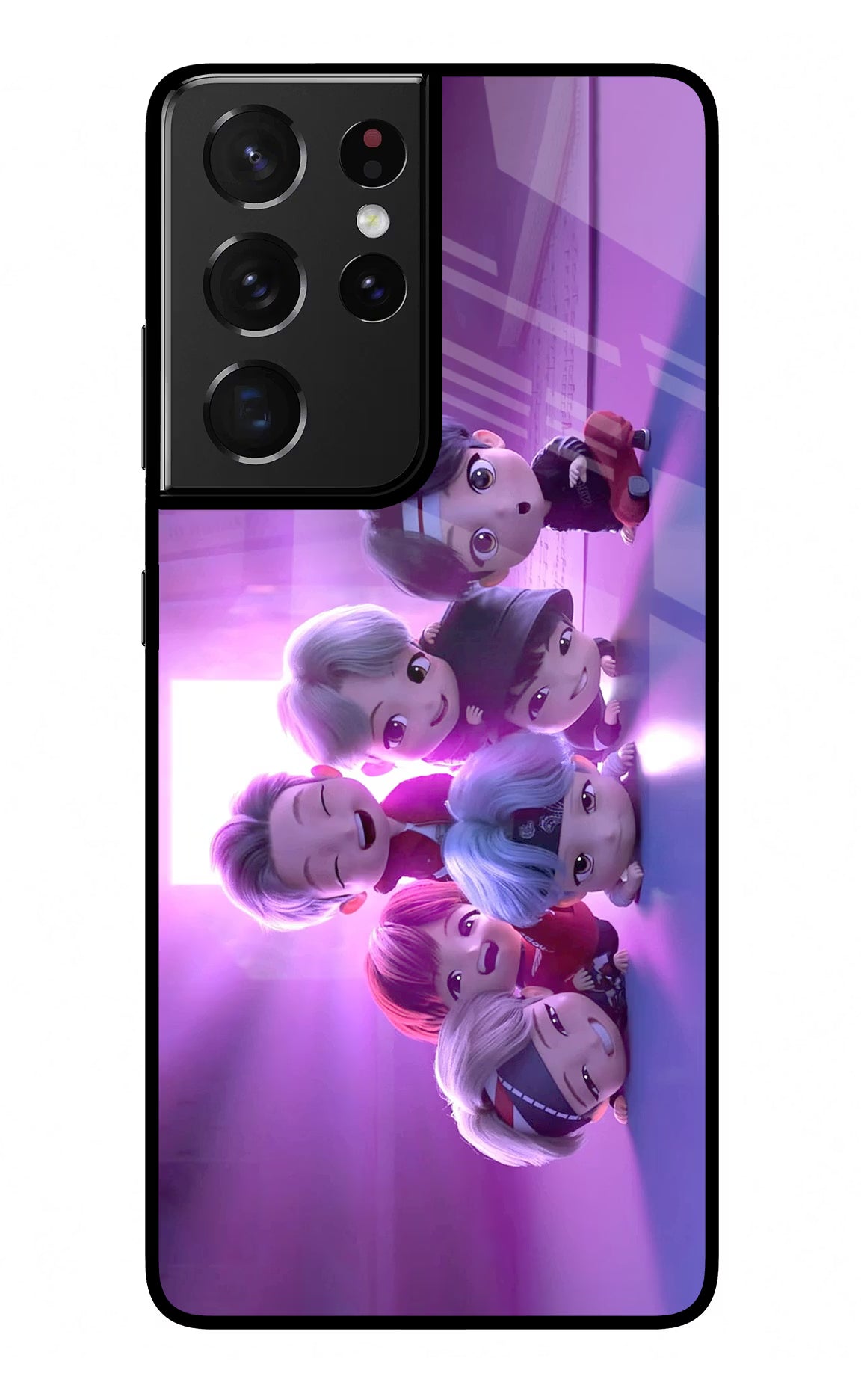 BTS Chibi Samsung S21 Ultra Glass Case - BTS Chibi Samsung S21 Ultra Glass Case BTS Chibi Samsung S21 Ultra Glass Case
