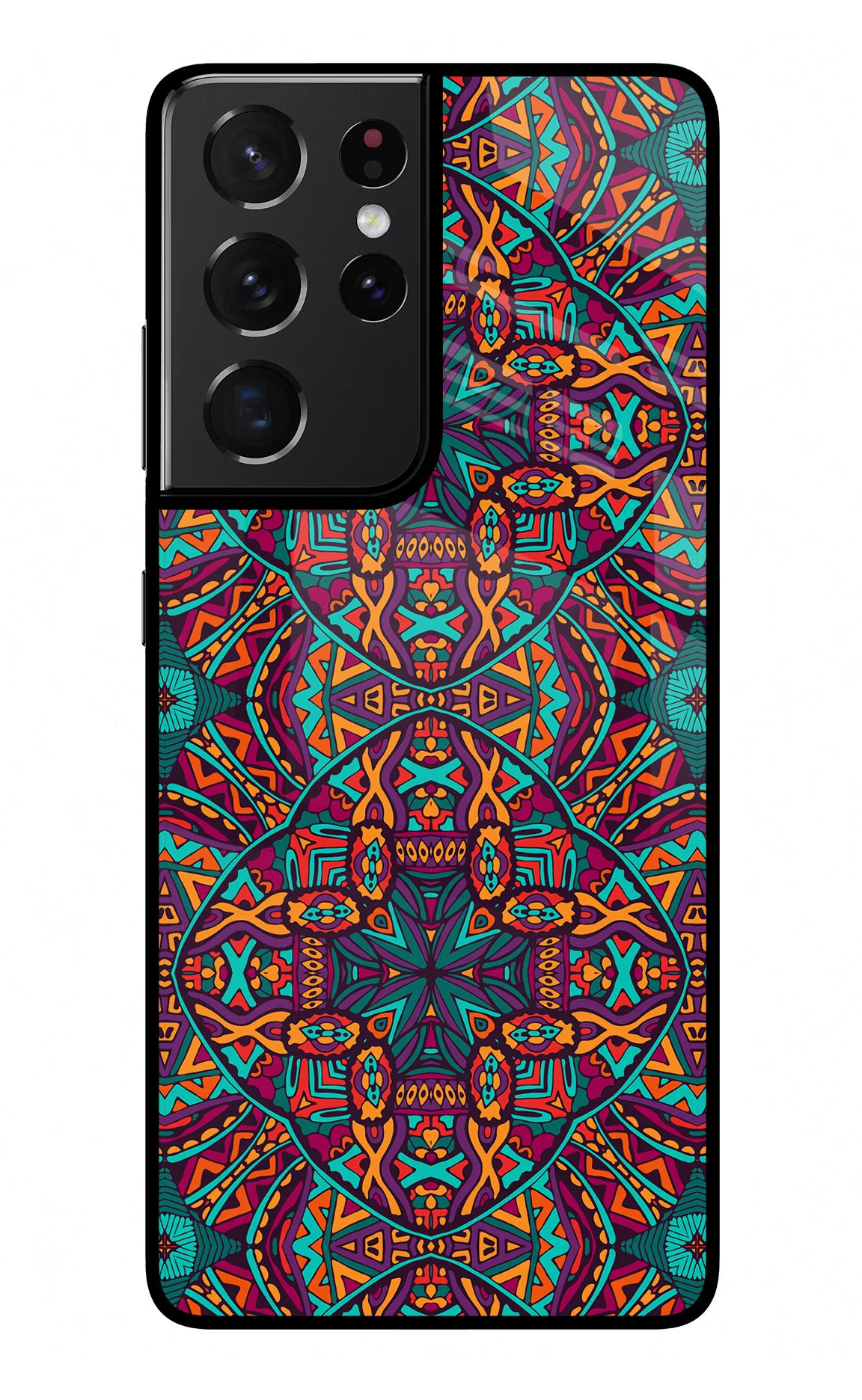 Colour Mandala Samsung S21 Ultra Back Cover - Colour Mandala Samsung S21 Ultra Glass Case Back Cover by Casekaro Colour Mandala Samsung S21 Ultra Glass Case Back Cover by Casekaro