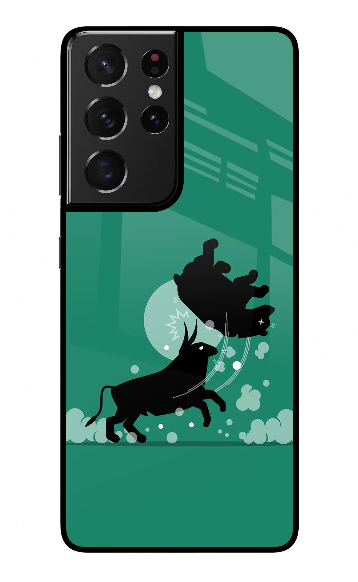 Bull Conqueror Samsung S21 Ultra Back Cover - Bull Conqueror Samsung S21 Ultra Glass Case Back Cover by Casekaro Bull Conqueror Samsung S21 Ultra Glass Case Back Cover by Casekaro