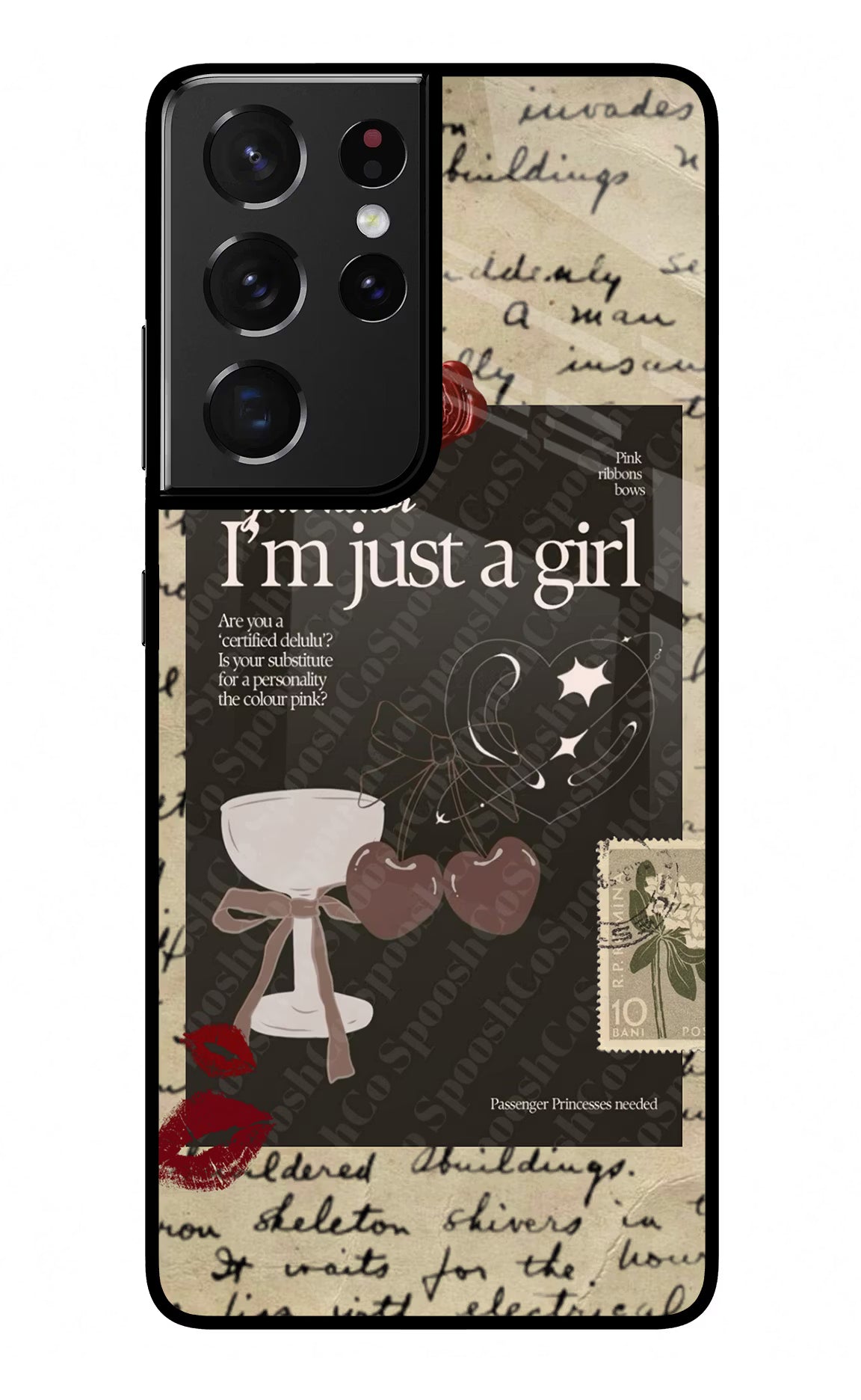 I am just a girl Samsung S21 Ultra Back Cover - I am just a girl Samsung S21 Ultra Glass Case Back Cover by Casekaro I am just a girl Samsung S21 Ultra Glass Case Back Cover by Casekaro