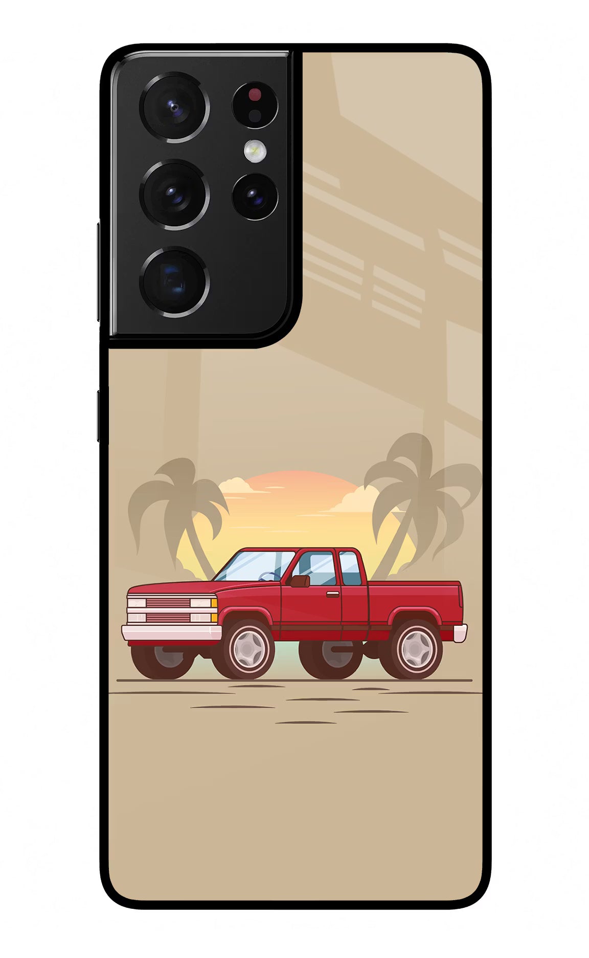 Desert Classic Drive Samsung S21 Ultra Back Cover - Desert Classic Drive Samsung S21 Ultra Glass Case Back Cover by Casekaro Desert Classic Drive Samsung S21 Ultra Glass Case Back Cover by Casekaro