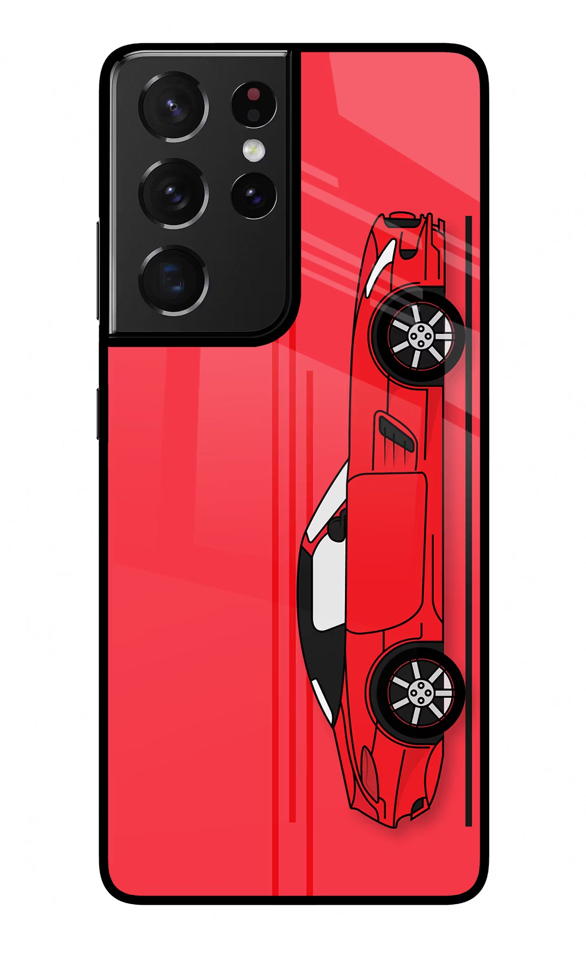 Red Velocity Samsung S21 Ultra Back Cover - Red Velocity Samsung S21 Ultra Glass Case Back Cover by Casekaro Red Velocity Samsung S21 Ultra Glass Case Back Cover by Casekaro