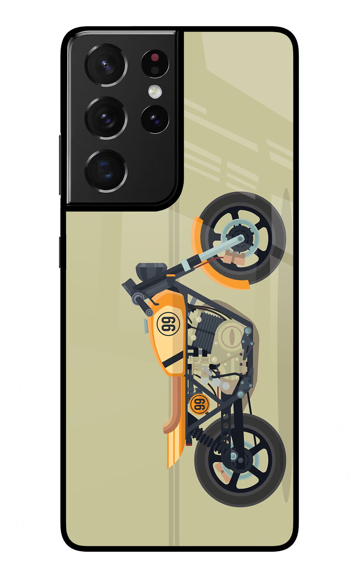 Vertical Speedster Samsung S21 Ultra Back Cover - Vertical Speedster Samsung S21 Ultra Glass Case Back Cover by Casekaro Vertical Speedster Samsung S21 Ultra Glass Case Back Cover by Casekaro