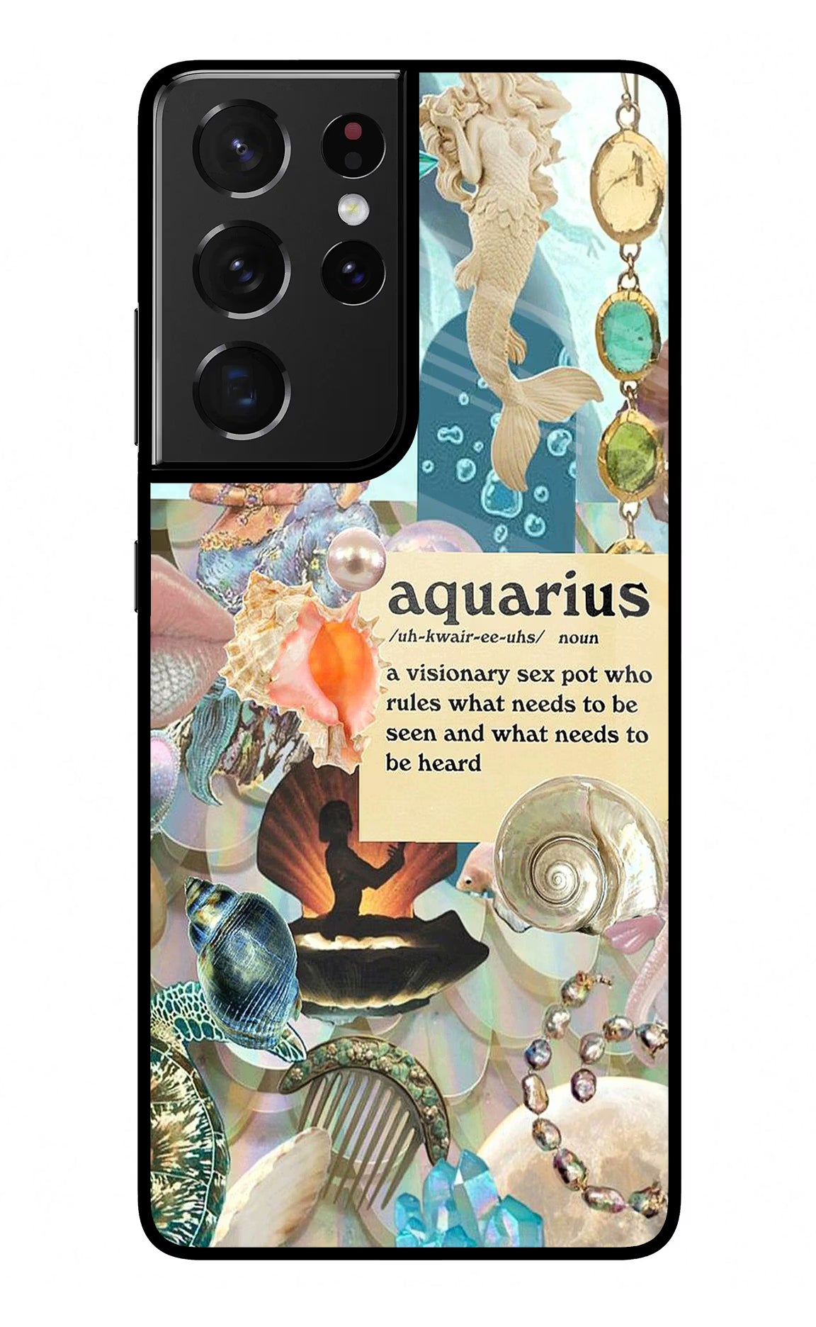 Aquarius Zodiac Samsung S21 Ultra Back Cover - Aquarius Zodiac Samsung S21 Ultra Glass Case Back Cover by Casekaro Aquarius Zodiac Samsung S21 Ultra Glass Case Back Cover by Casekaro