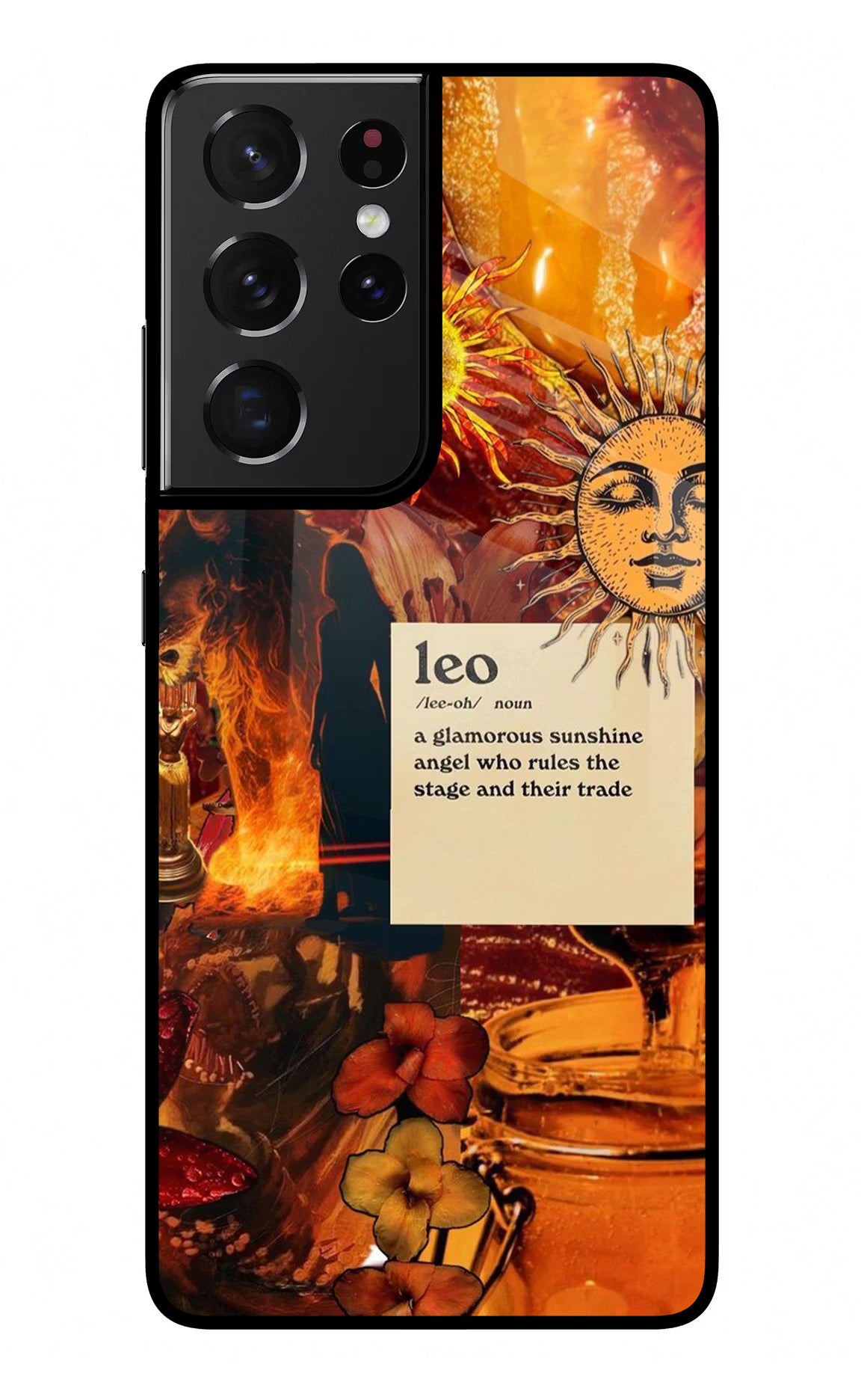 Leo Zodiac Samsung S21 Ultra Back Cover - Leo Zodiac Samsung S21 Ultra Glass Case Back Cover by Casekaro Leo Zodiac Samsung S21 Ultra Glass Case Back Cover by Casekaro