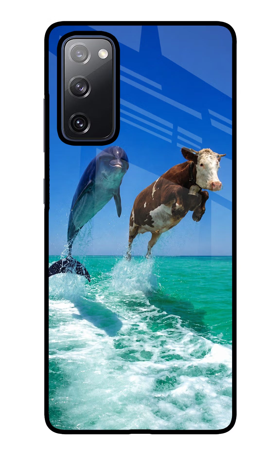 Dolphin vs Cow Samsung S20 FE Glass Case - Dolphin vs Cow Samsung S20 FE Glass Case Dolphin vs Cow Samsung S20 FE Glass Case