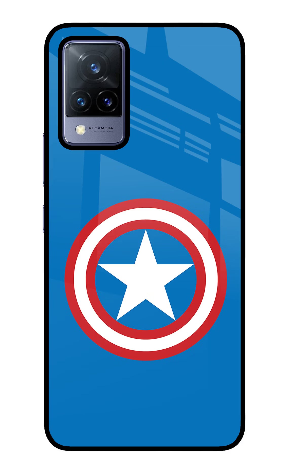 Captain America Logo Vivo V21 Glass Case - Captain America Logo Vivo V21 Glass Case Captain America Logo Vivo V21 Glass Case