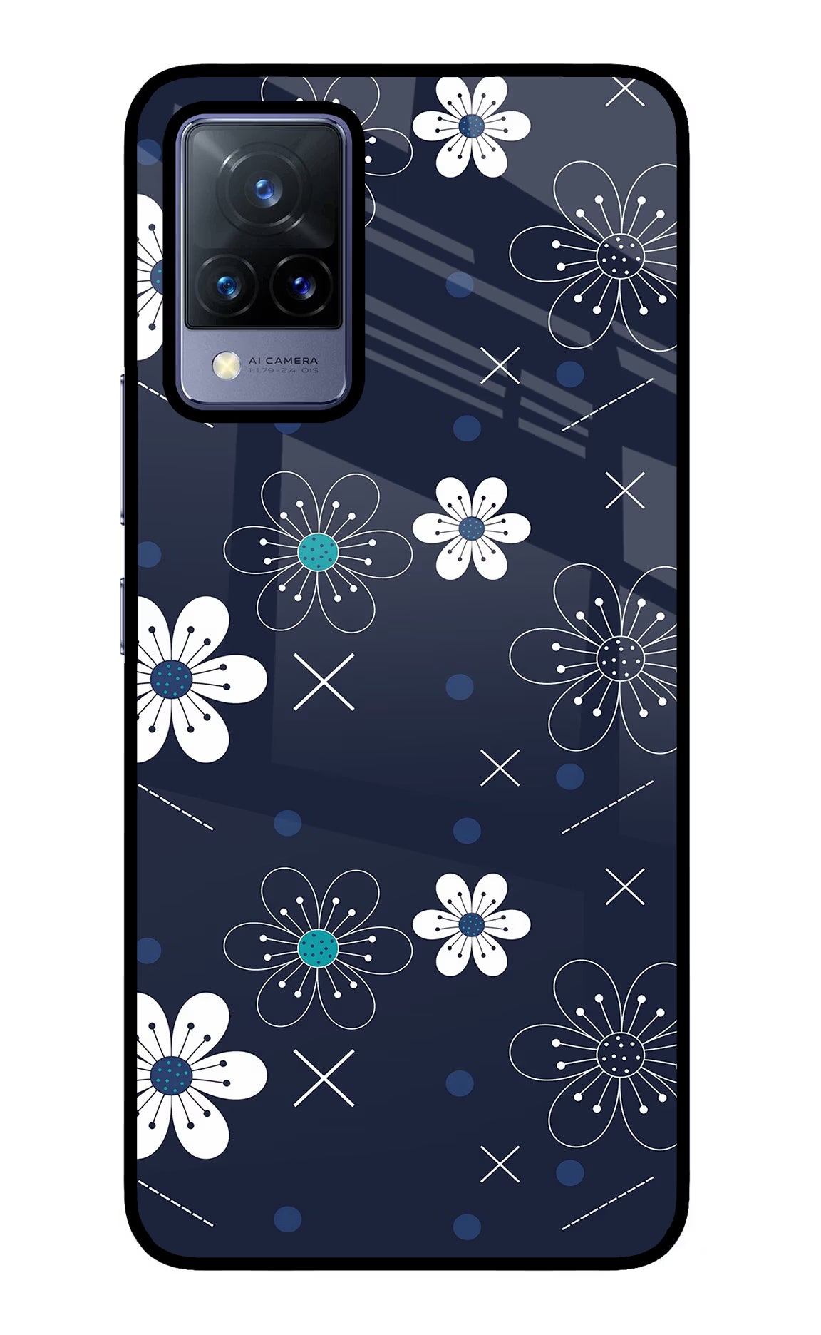 Flowers Vivo V21 Glass Case - Flowers Vivo V21 Glass Case Flowers Vivo V21 Glass Case