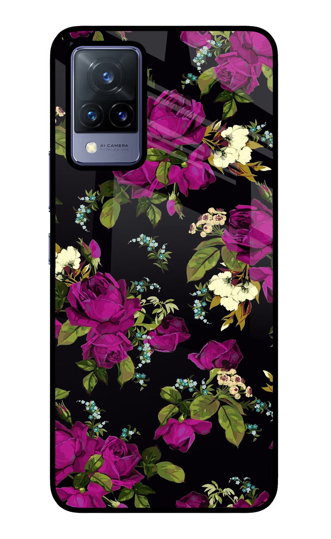Flowers Vivo V21 Glass Case - Flowers Vivo V21 Glass Case Flowers Vivo V21 Glass Case