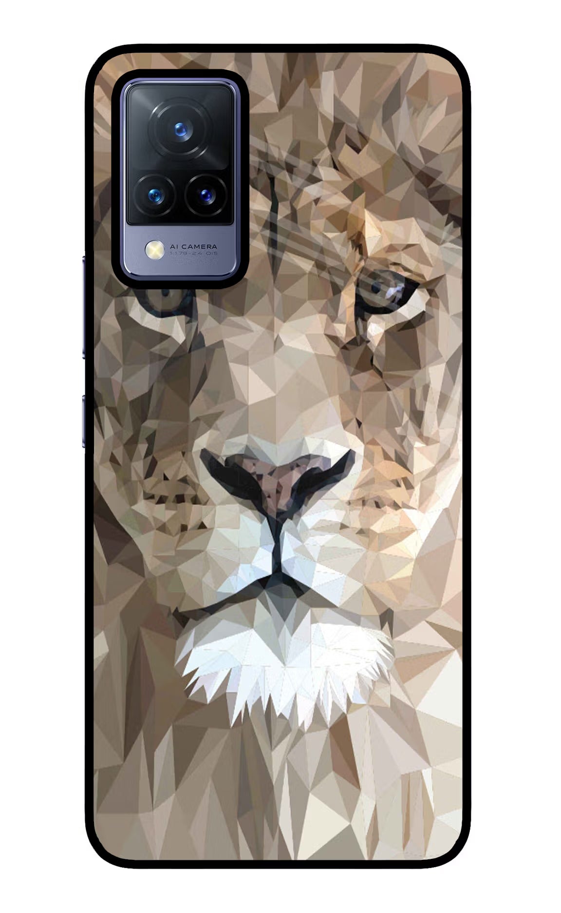 Lion Art Vivo V21 Back Cover - Lion Art Vivo V21 Glass Case Back Cover by Casekaro Lion Art Vivo V21 Glass Case Back Cover by Casekaro