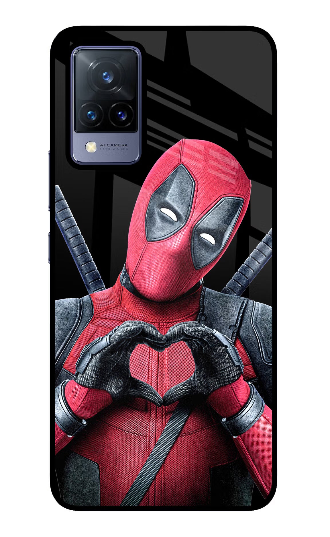 Deadpool Vivo V21 Back Cover - Deadpool Vivo V21 Glass Case Back Cover by Casekaro Deadpool Vivo V21 Glass Case Back Cover by Casekaro