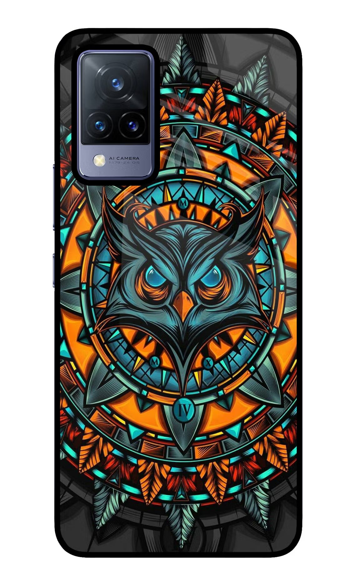 Angry Owl Art Vivo V21 Back Cover - Angry Owl Art Vivo V21 Glass Case Back Cover by Casekaro Angry Owl Art Vivo V21 Glass Case Back Cover by Casekaro