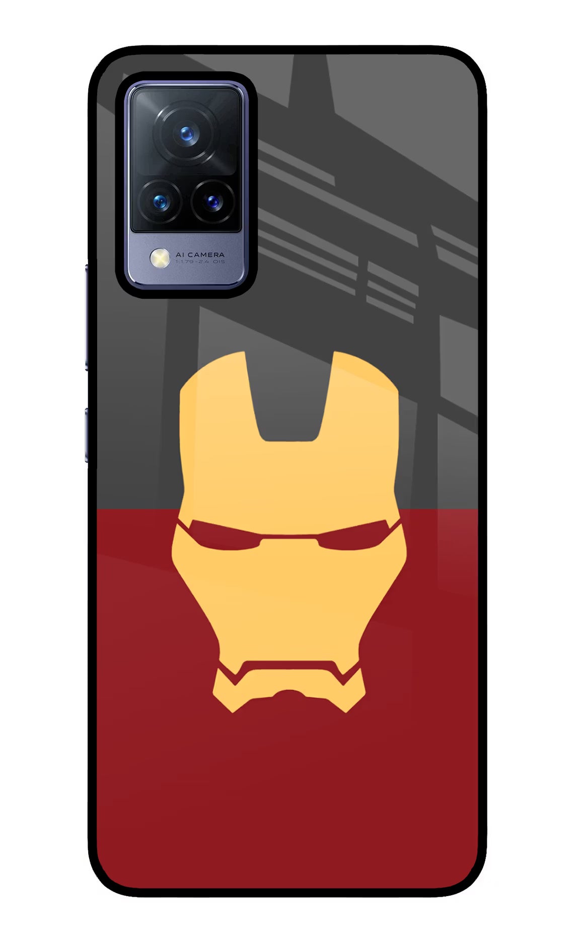 Ironman Vivo V21 Back Cover - Ironman Vivo V21 Glass Case Back Cover by Casekaro Ironman Vivo V21 Glass Case Back Cover by Casekaro