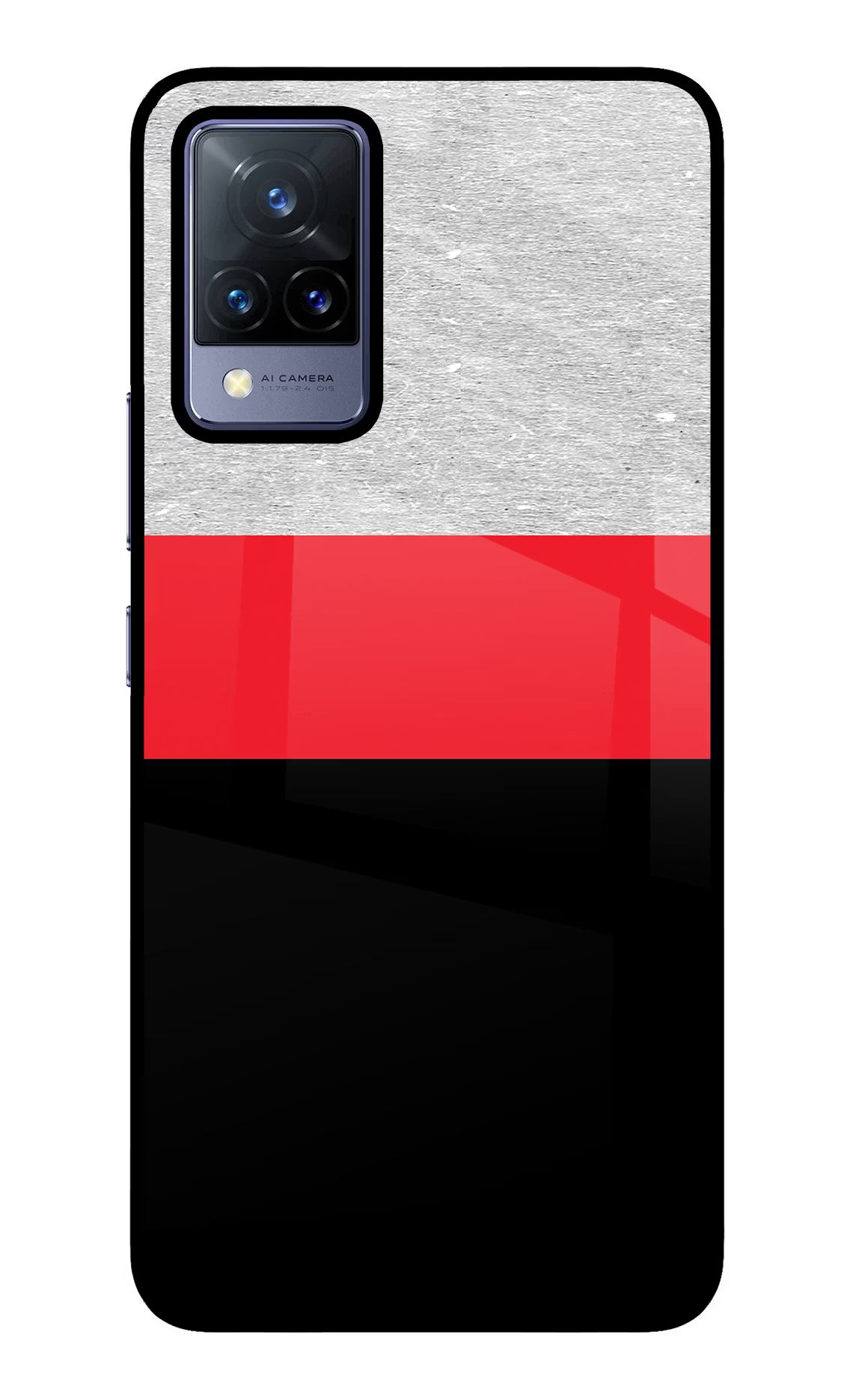 Tri Color Pattern Vivo V21 Glass Case - Tri Color Pattern Vivo V21 Glass Case Tri Color Pattern Vivo V21 Glass Case