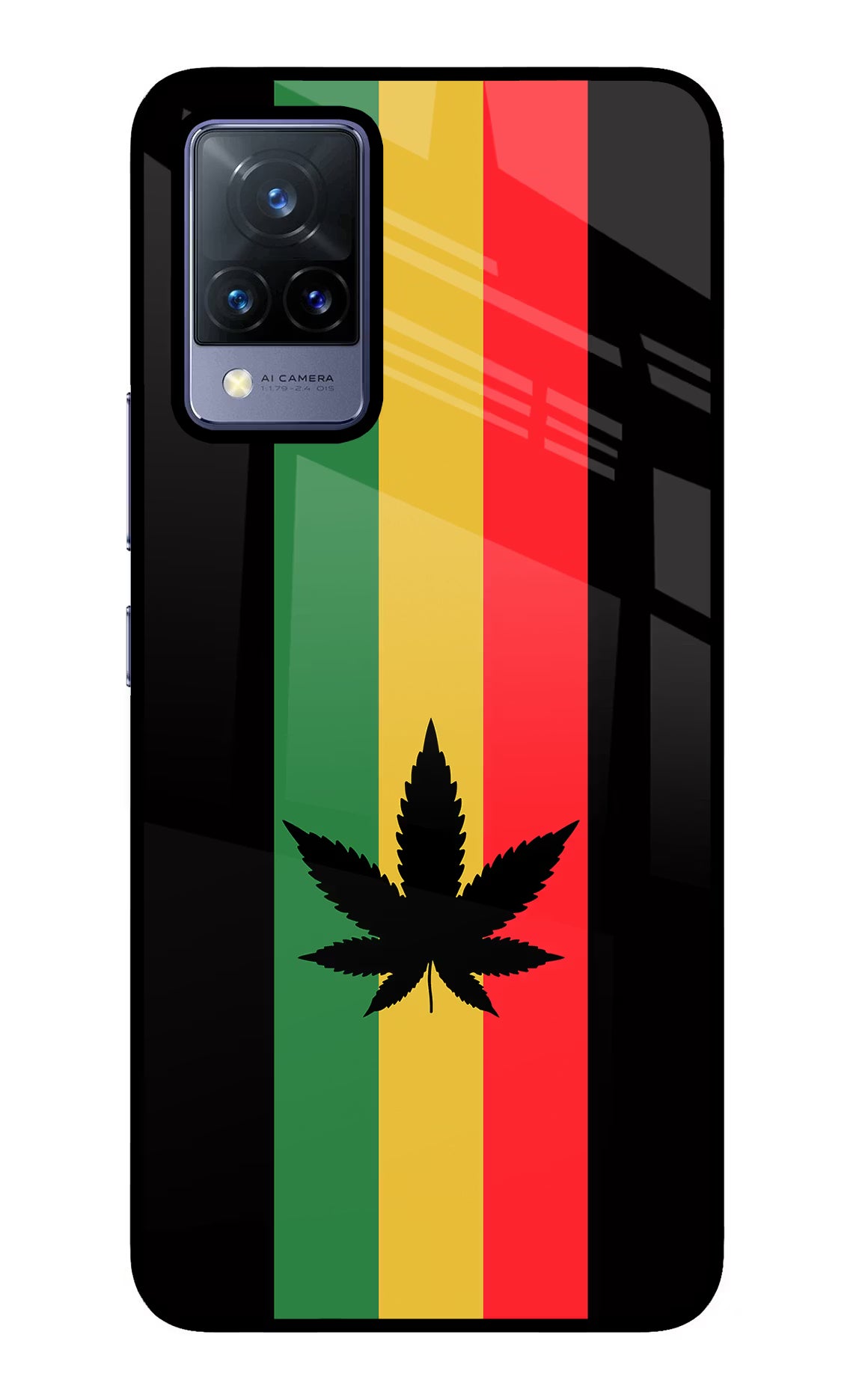 Weed Flag Vivo V21 Glass Case - Weed Flag Vivo V21 Glass Case Weed Flag Vivo V21 Glass Case