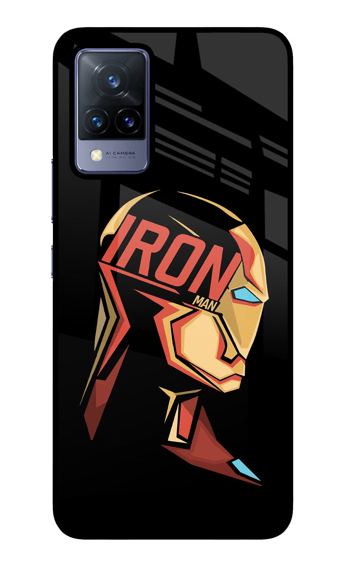 IronMan Vivo V21 Back Cover - IronMan Vivo V21 Glass Case Back Cover by Casekaro IronMan Vivo V21 Glass Case Back Cover by Casekaro