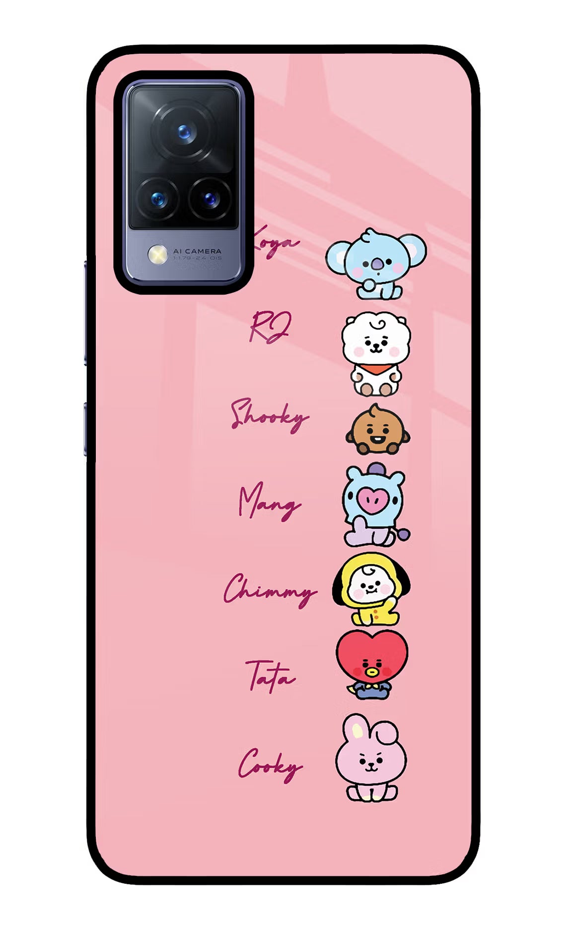 BTS names Vivo V21 Back Cover - BTS names Vivo V21 Glass Case Back Cover by Casekaro BTS names Vivo V21 Glass Case Back Cover by Casekaro