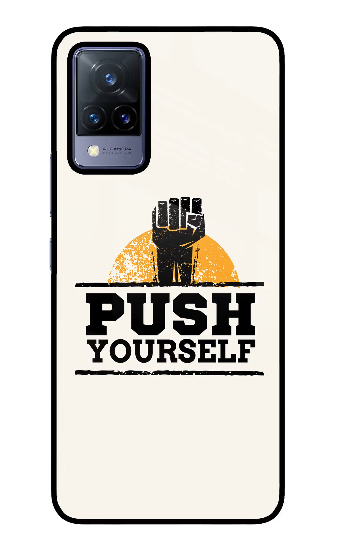 Push Yourself Vivo V21 Glass Case - Push Yourself Vivo V21 Glass Case Push Yourself Vivo V21 Glass Case