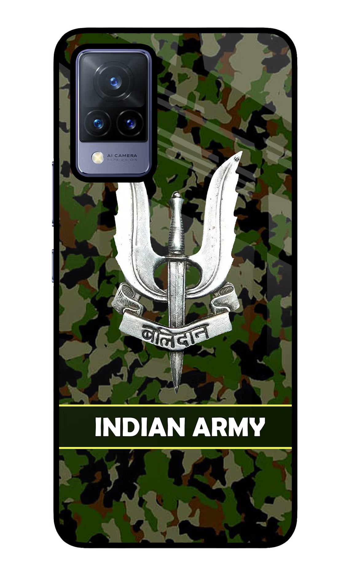 Balidan Indian Logo Vivo V21 Back Cover - Balidan Indian Logo Vivo V21 Glass Case Back Cover by Casekaro Balidan Indian Logo Vivo V21 Glass Case Back Cover by Casekaro