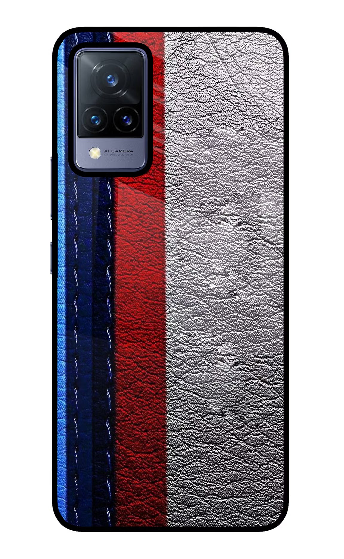 BMW Stripes Vivo V21 Back Cover - BMW Stripes Vivo V21 Glass Case Back Cover by Casekaro BMW Stripes Vivo V21 Glass Case Back Cover by Casekaro