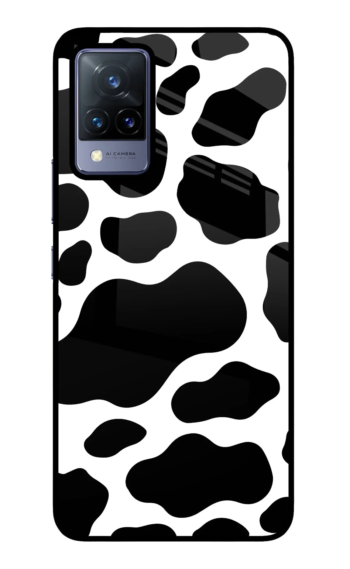 Cow Spots Vivo V21 Glass Case - Cow Spots Vivo V21 Glass Case Cow Spots Vivo V21 Glass Case
