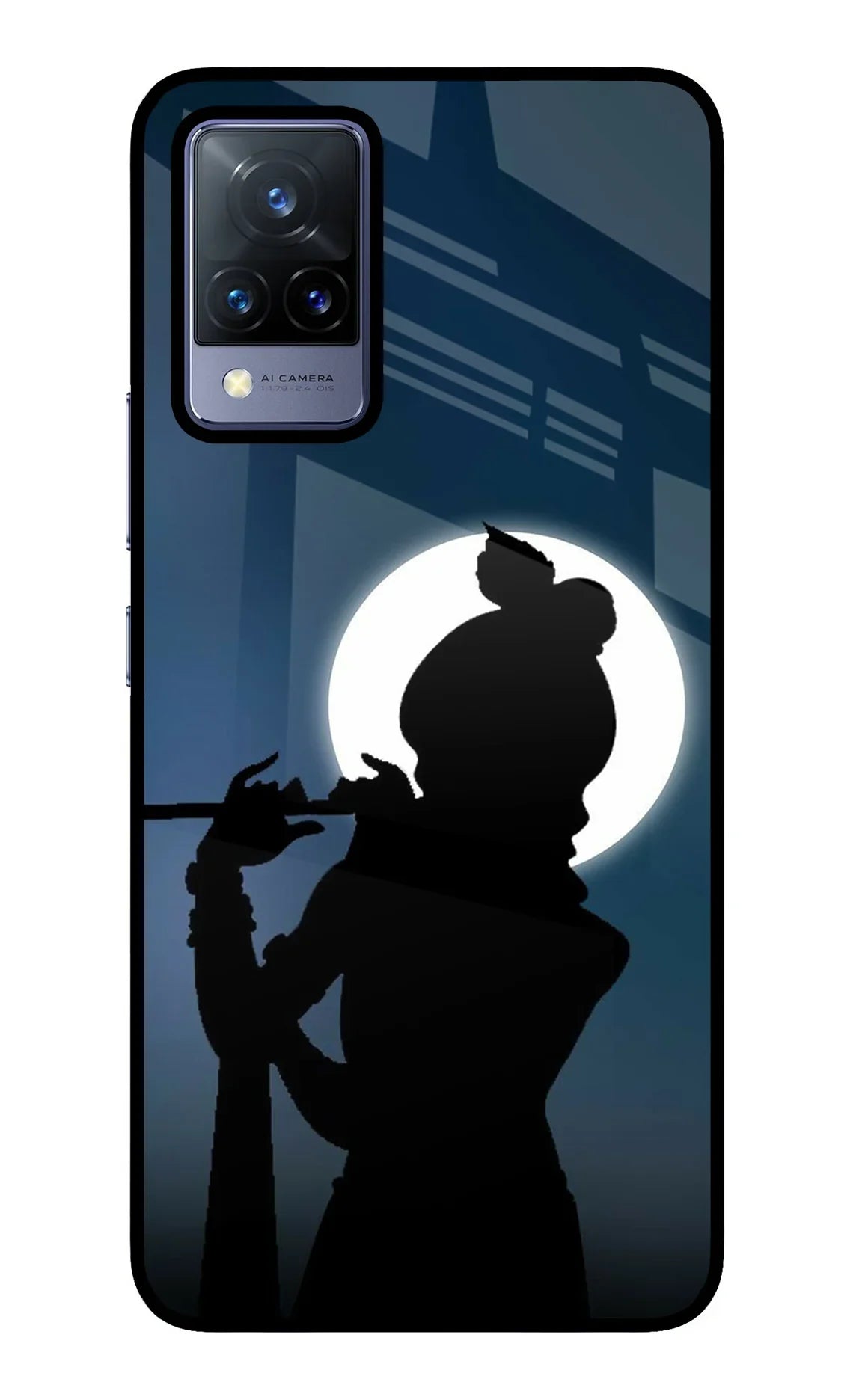 Shri Krishna Silhouette Vivo V21 Glass Case - Shri Krishna Silhouette Vivo V21 Glass Case Shri Krishna Silhouette Vivo V21 Glass Case
