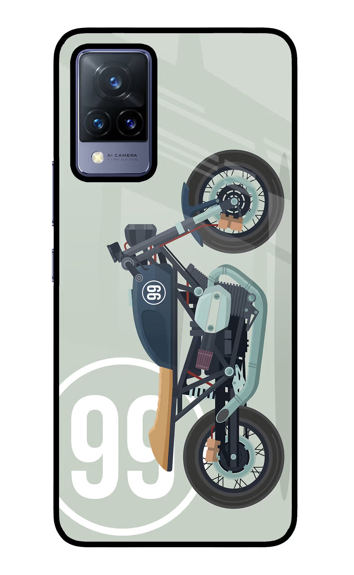 Classic Cafe Racer 99 Vivo V21 Glass Case - Classic Cafe Racer 99 Vivo V21 Glass Case Classic Cafe Racer 99 Vivo V21 Glass Case