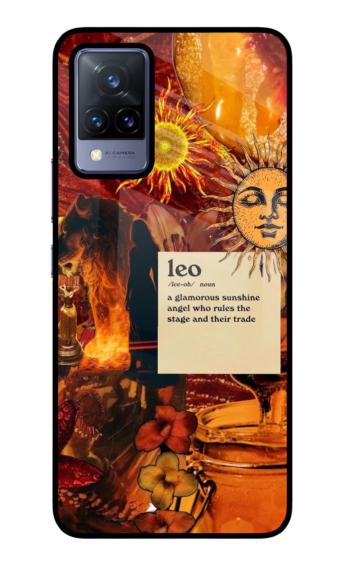 Leo Zodiac Vivo V21 Glass Case - Leo Zodiac Vivo V21 Glass Case Leo Zodiac Vivo V21 Glass Case