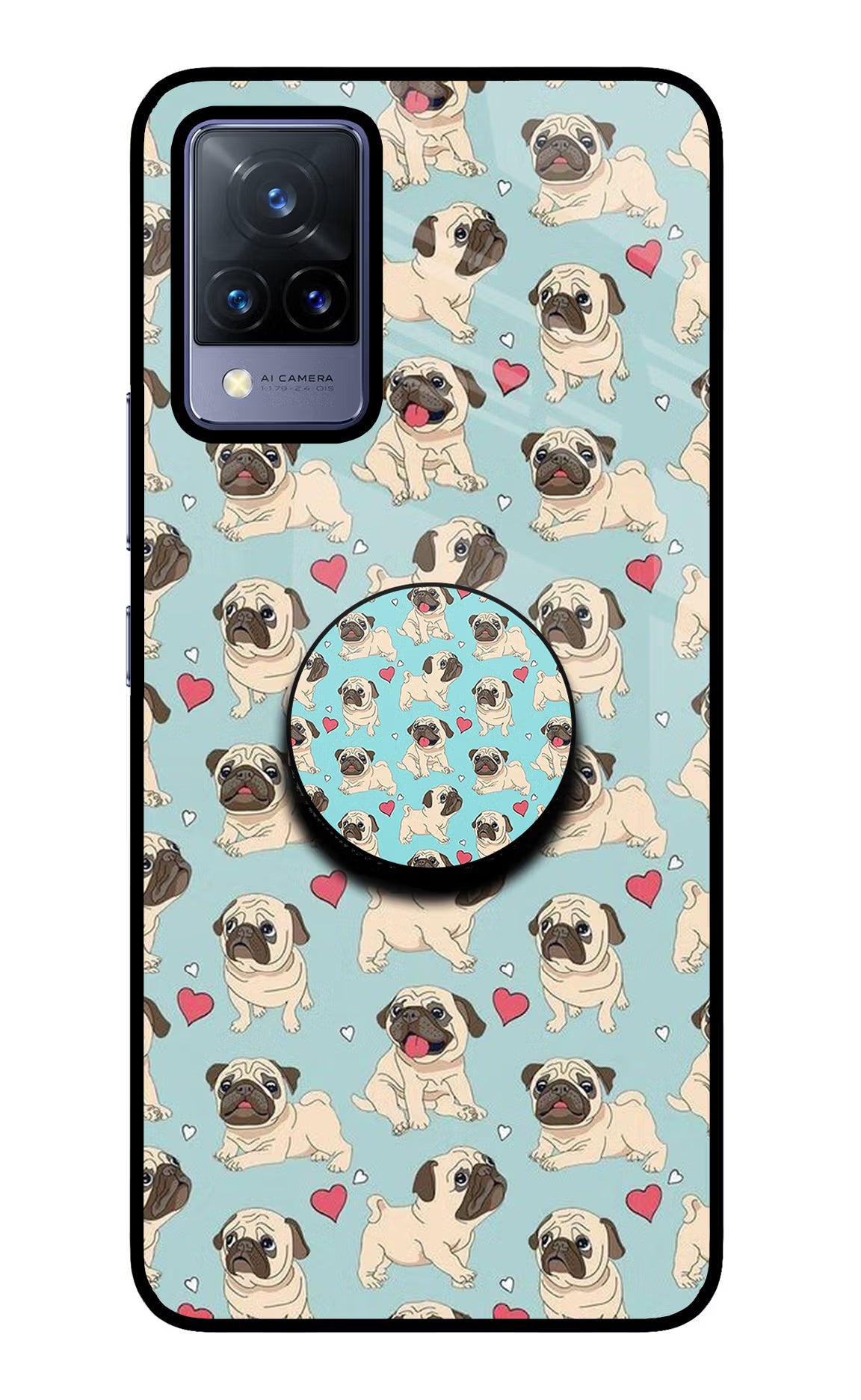 Pug Dog Vivo V21 Glass Case - Pug Dog Vivo V21 Glass Case Pug Dog Vivo V21 Glass Case