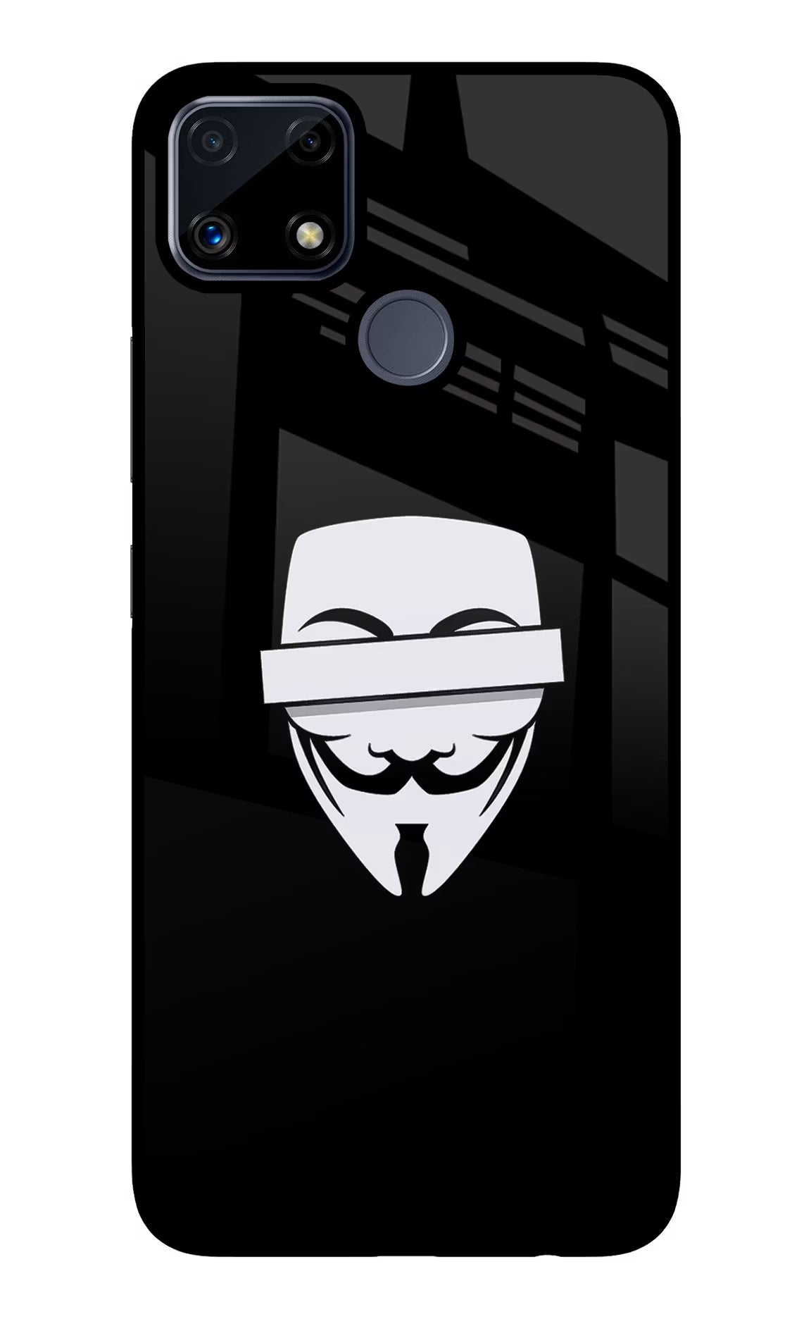 Anonymous Face Realme C25/C25s Glass Case - Anonymous Face Realme C25/C25s Glass Case Anonymous Face Realme C25/C25s Glass Case