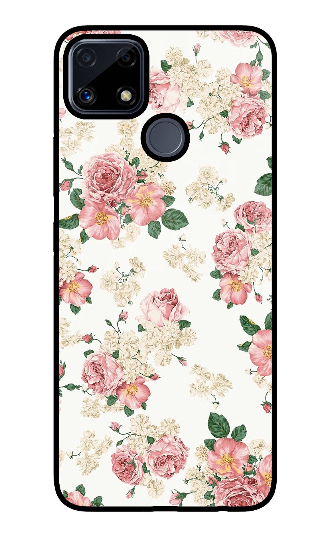Flowers Realme C25/C25s Glass Case - Flowers Realme C25/C25s Glass Case Flowers Realme C25/C25s Glass Case
