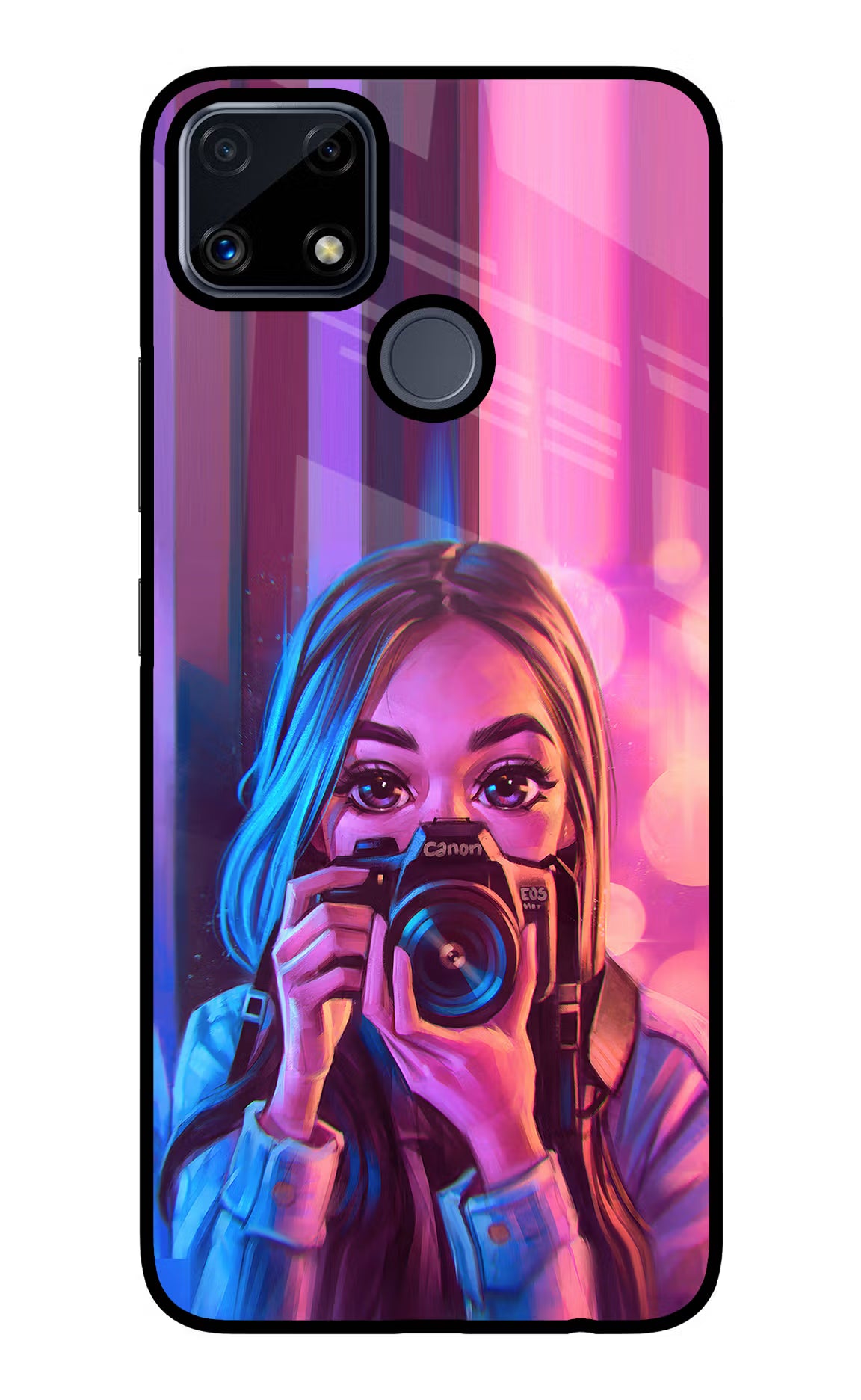 Girl Photographer Realme C25/C25s Glass Case - Girl Photographer Realme C25/C25s Glass Case Girl Photographer Realme C25/C25s Glass Case