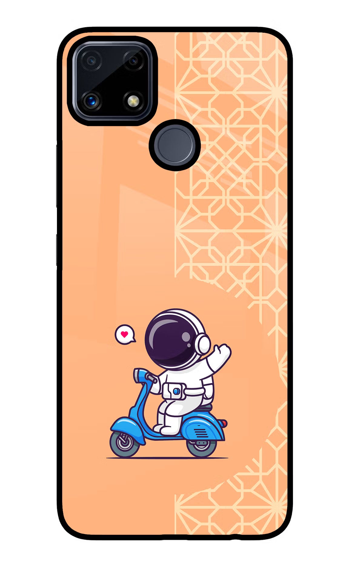 Cute Astronaut Riding Realme C25/C25s Glass Case - Cute Astronaut Riding Realme C25/C25s Glass Case Cute Astronaut Riding Realme C25/C25s Glass Case