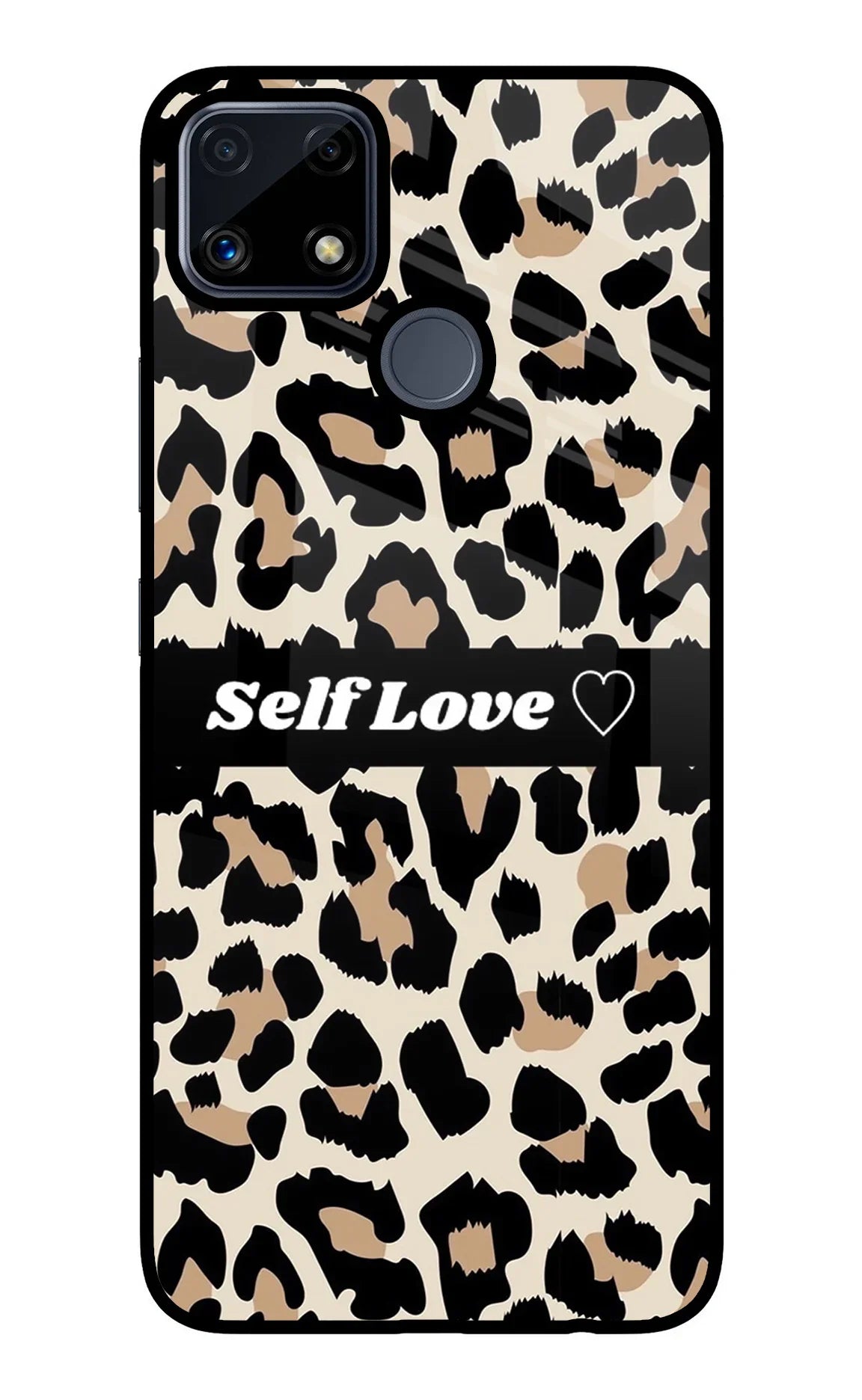 Leopard Print Self Love Realme C25/C25s Glass Case - Leopard Print Self Love Realme C25/C25s Glass Case Leopard Print Self Love Realme C25/C25s Glass Case