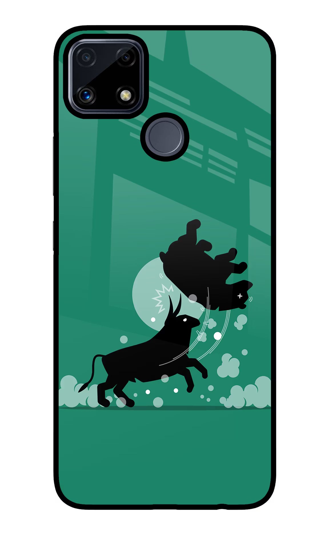 Bull Conqueror Realme C25/C25s Glass Case - Bull Conqueror Realme C25/C25s Glass Case Bull Conqueror Realme C25/C25s Glass Case
