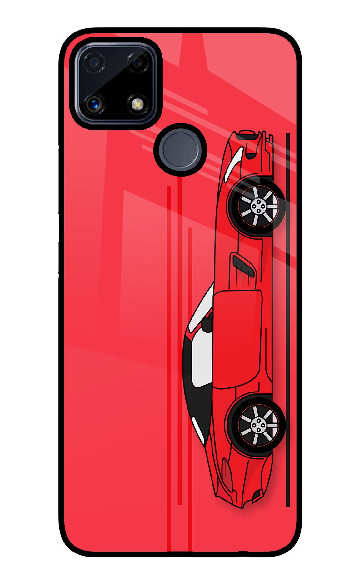 Red Velocity Realme C25/C25s Glass Case - Red Velocity Realme C25/C25s Glass Case Red Velocity Realme C25/C25s Glass Case