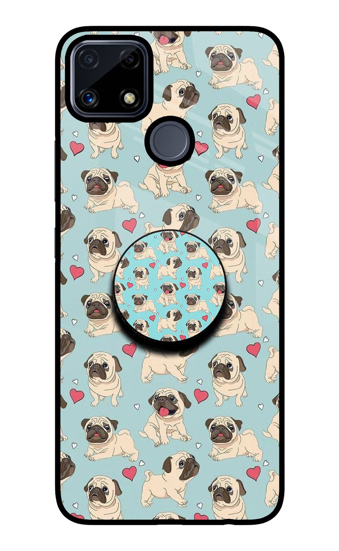 Pug Dog Realme C25/C25s Glass Case - Pug Dog Realme C25/C25s Glass Case Pug Dog Realme C25/C25s Glass Case
