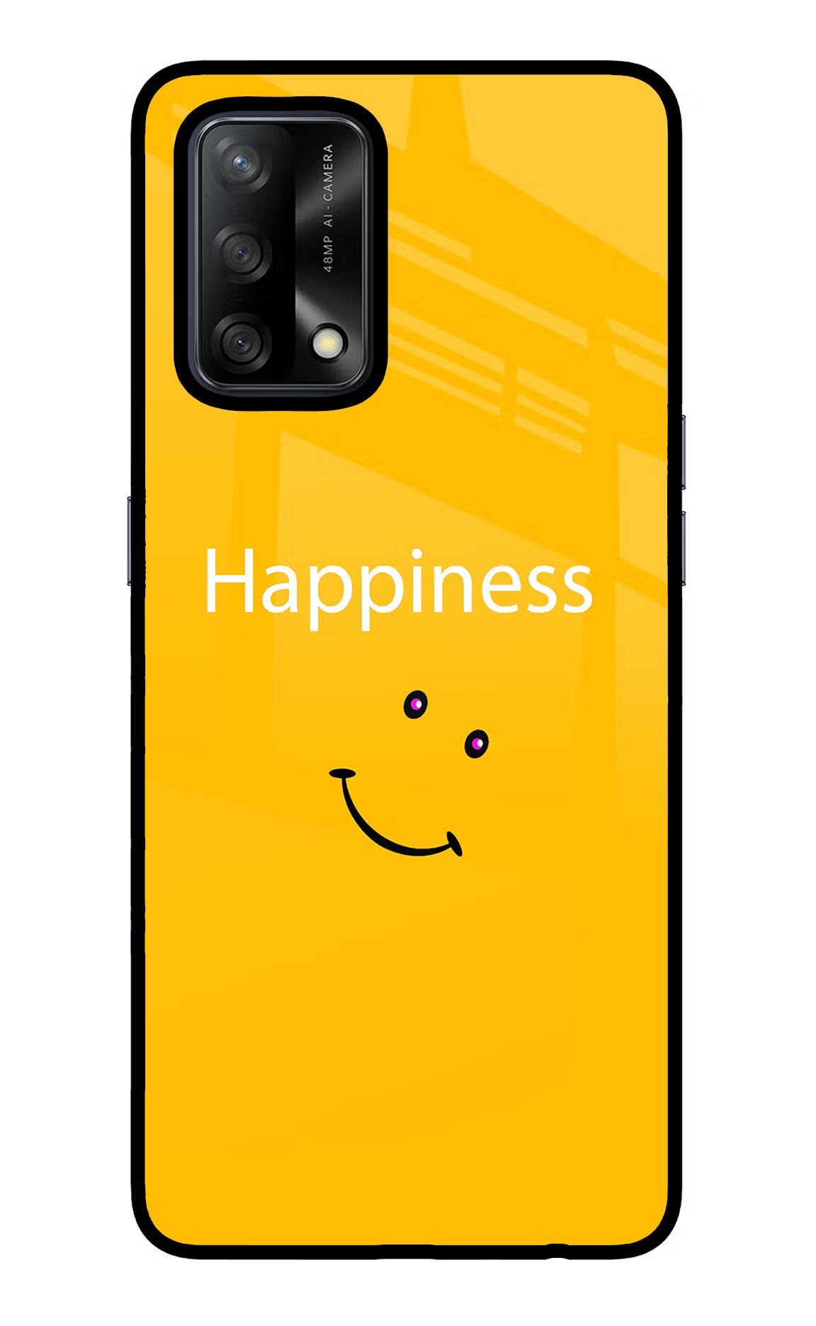 Happiness With Smiley Oppo F19/F19s Back Cover - Happiness With Smiley Oppo F19/F19s Glass Case Back Cover by Casekaro Happiness With Smiley Oppo F19/F19s Glass Case Back Cover by Casekaro