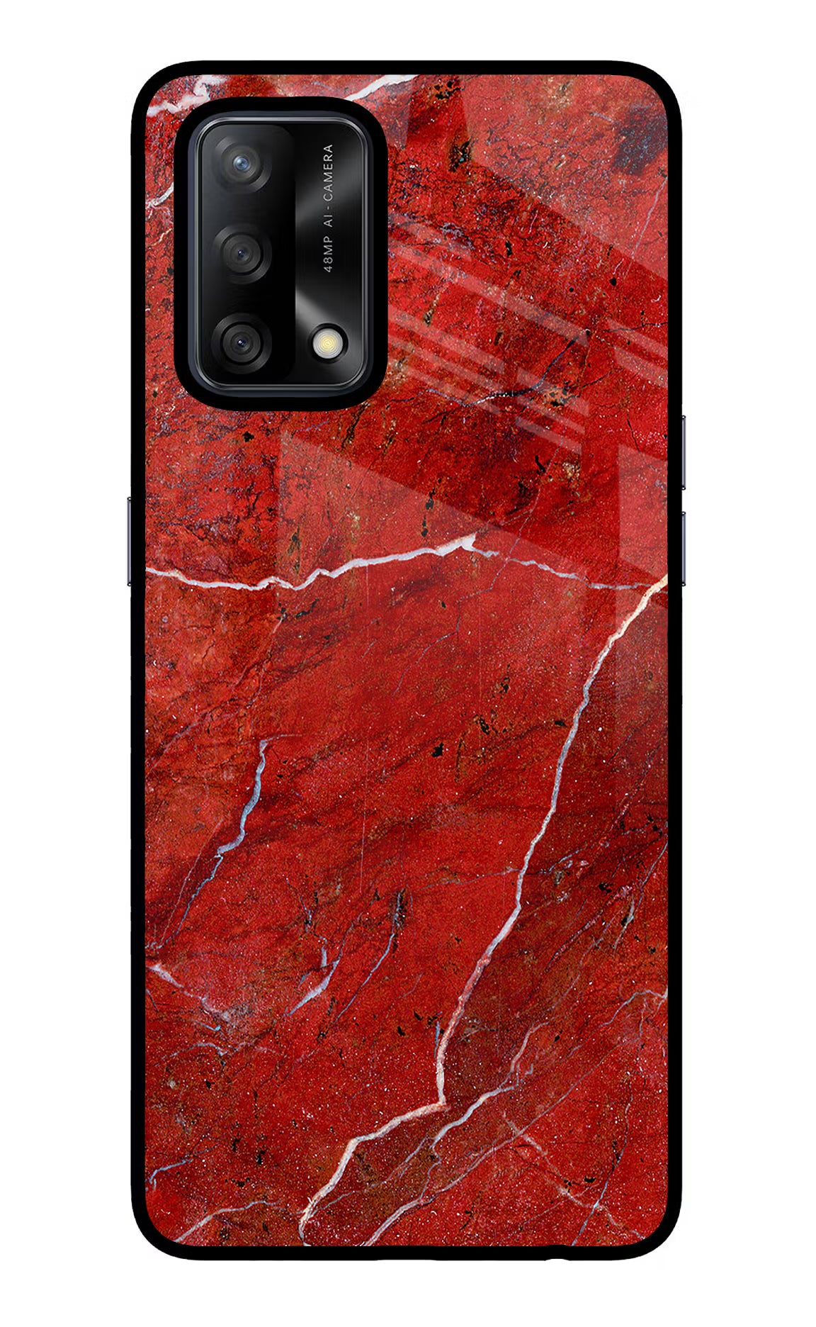 Red Marble Design Oppo F19/F19s Back Cover - Red Marble Design Oppo F19/F19s Glass Case Back Cover by Casekaro Red Marble Design Oppo F19/F19s Glass Case Back Cover by Casekaro